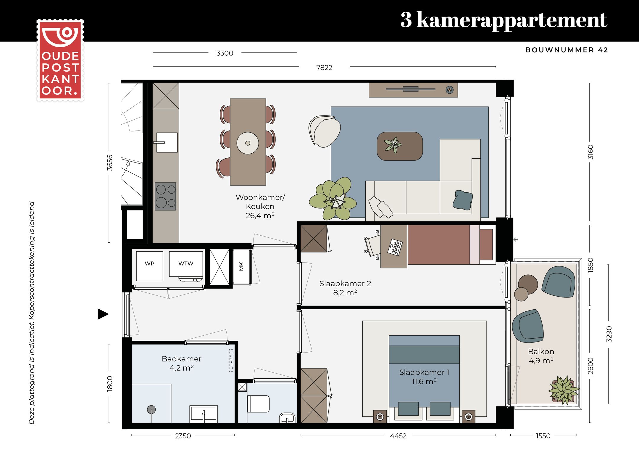 3-kamer appartement (Bouwnr. 42)  false
