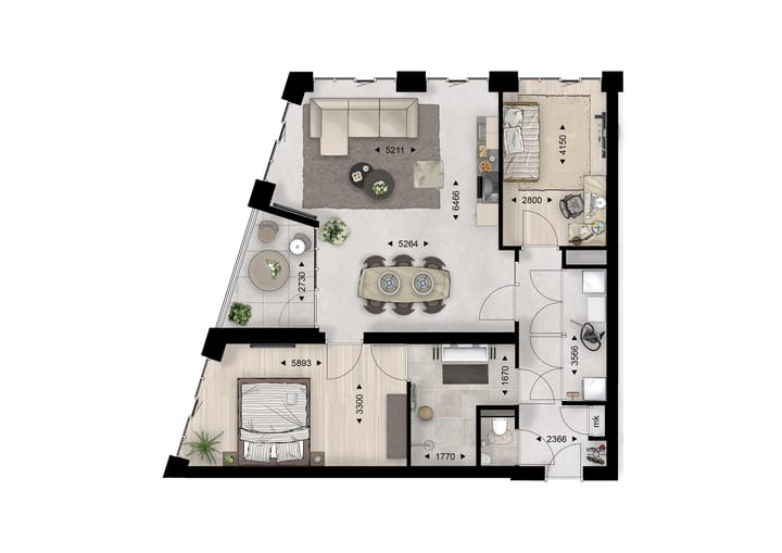 Foto 5 van 33 | Type C | 3 kmr app | Lichtspinnerij (Bouwnr. 33)