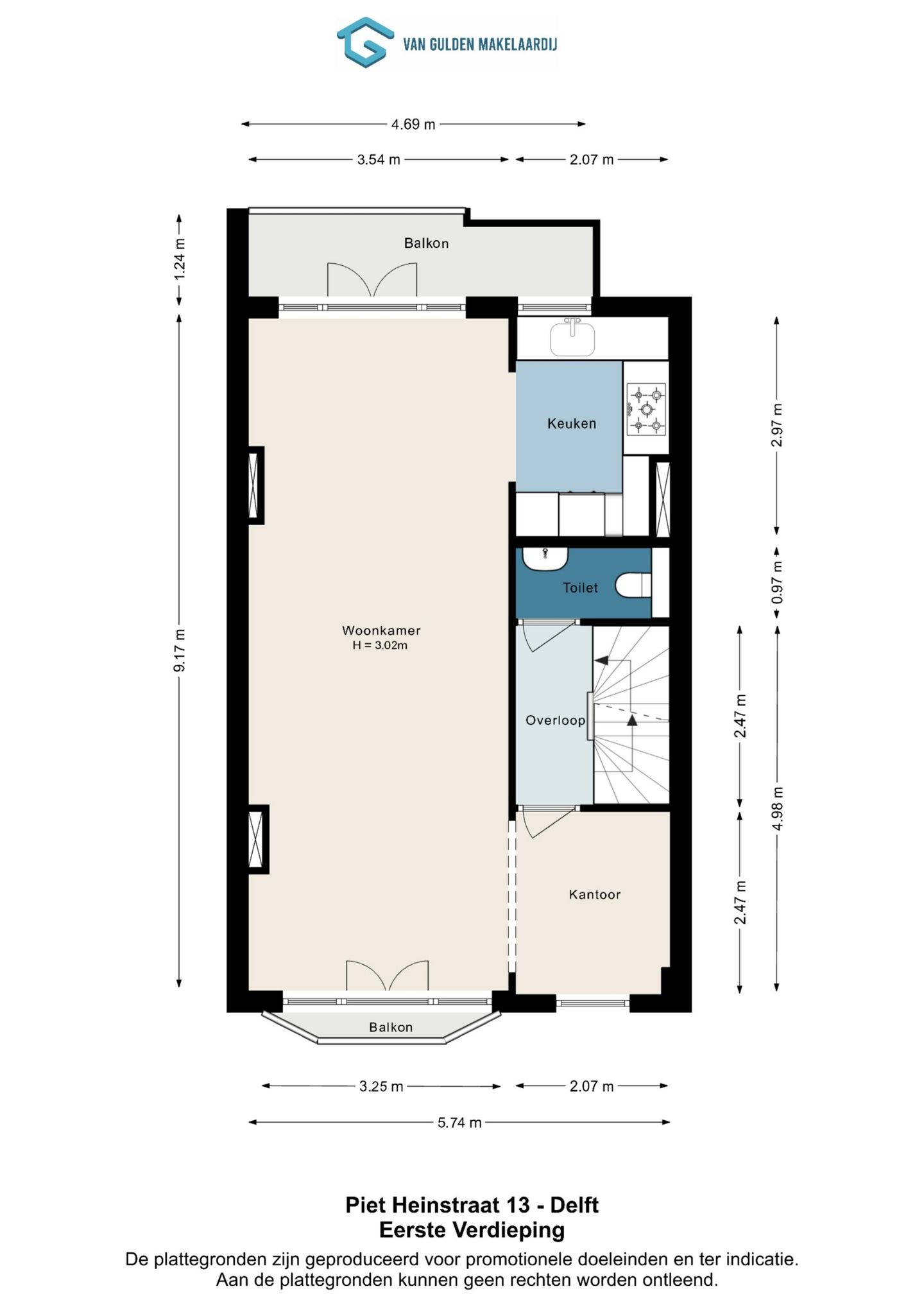 Spacious double upper house with balconies in Delft Zeeheldenbuurt — 40