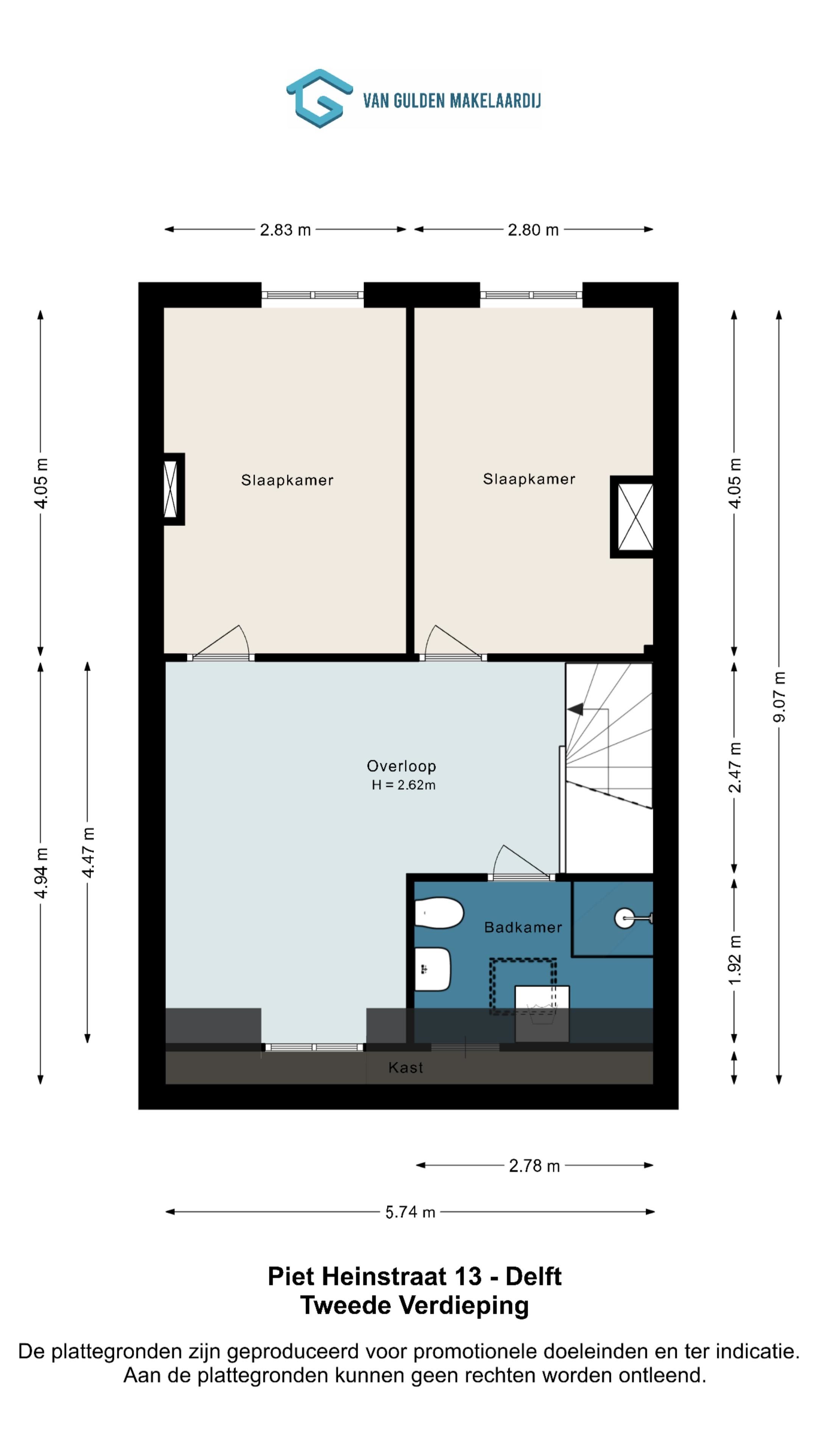 Spacious double upper house with balconies in Delft Zeeheldenbuurt — 42