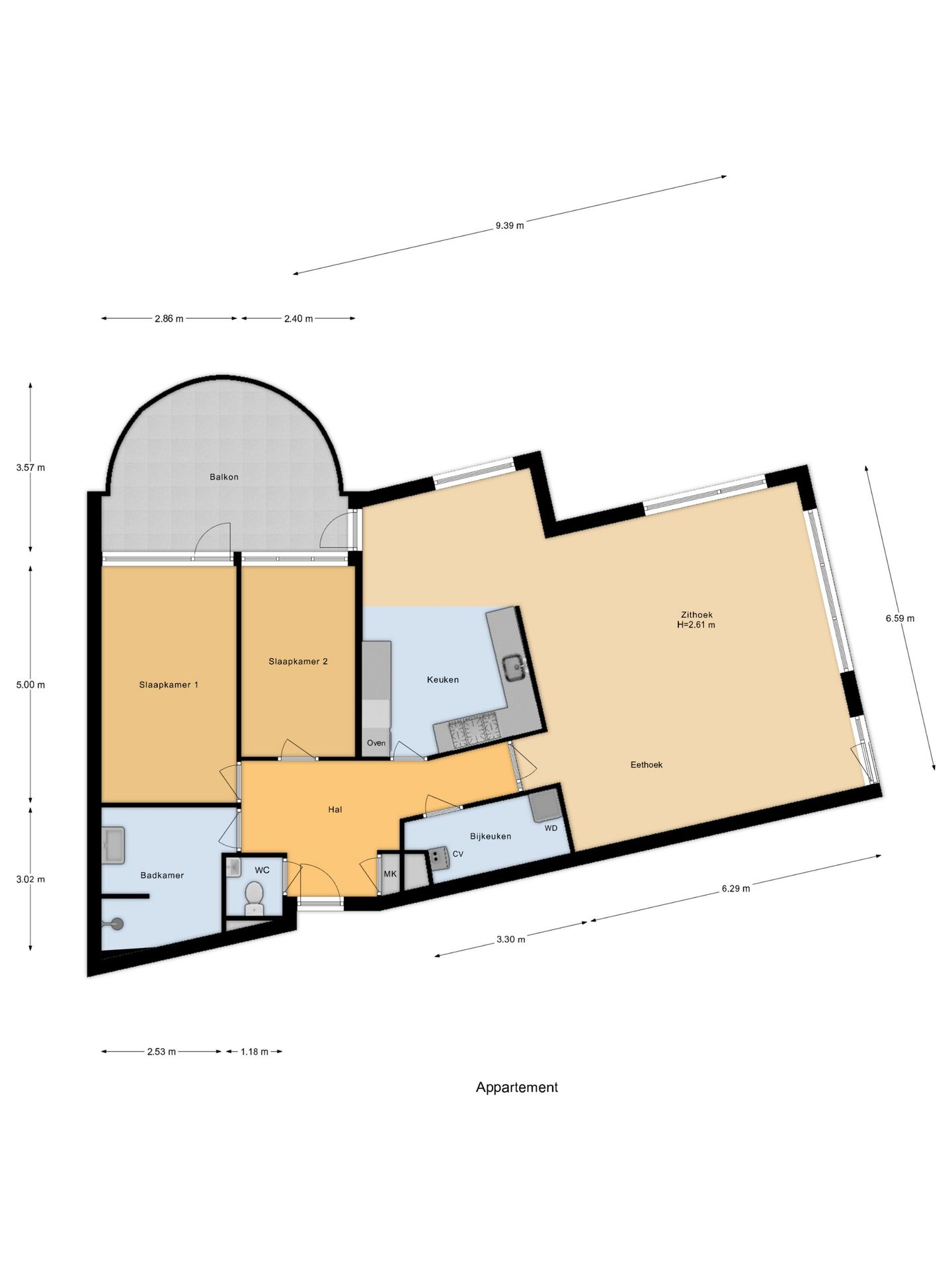 Spacious corner apartment with parking and covered south-facing balcony in Vaassen centre — 34