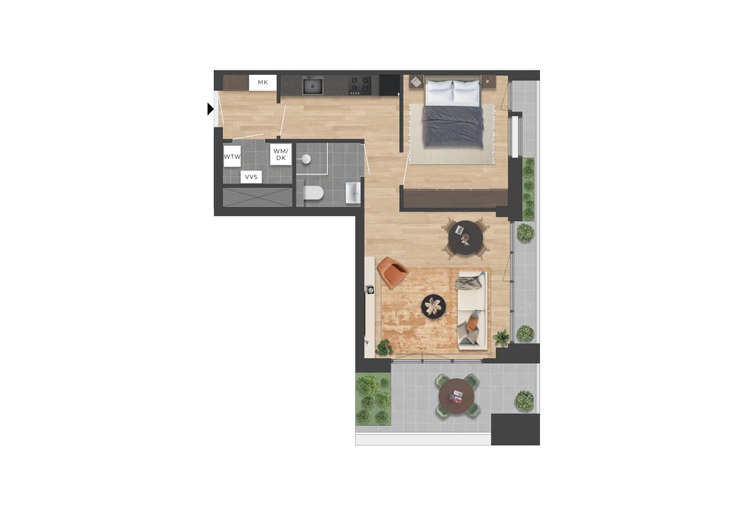 Terrace Apartment in Amsterdam Amstelkwartier with Corner Location — 22