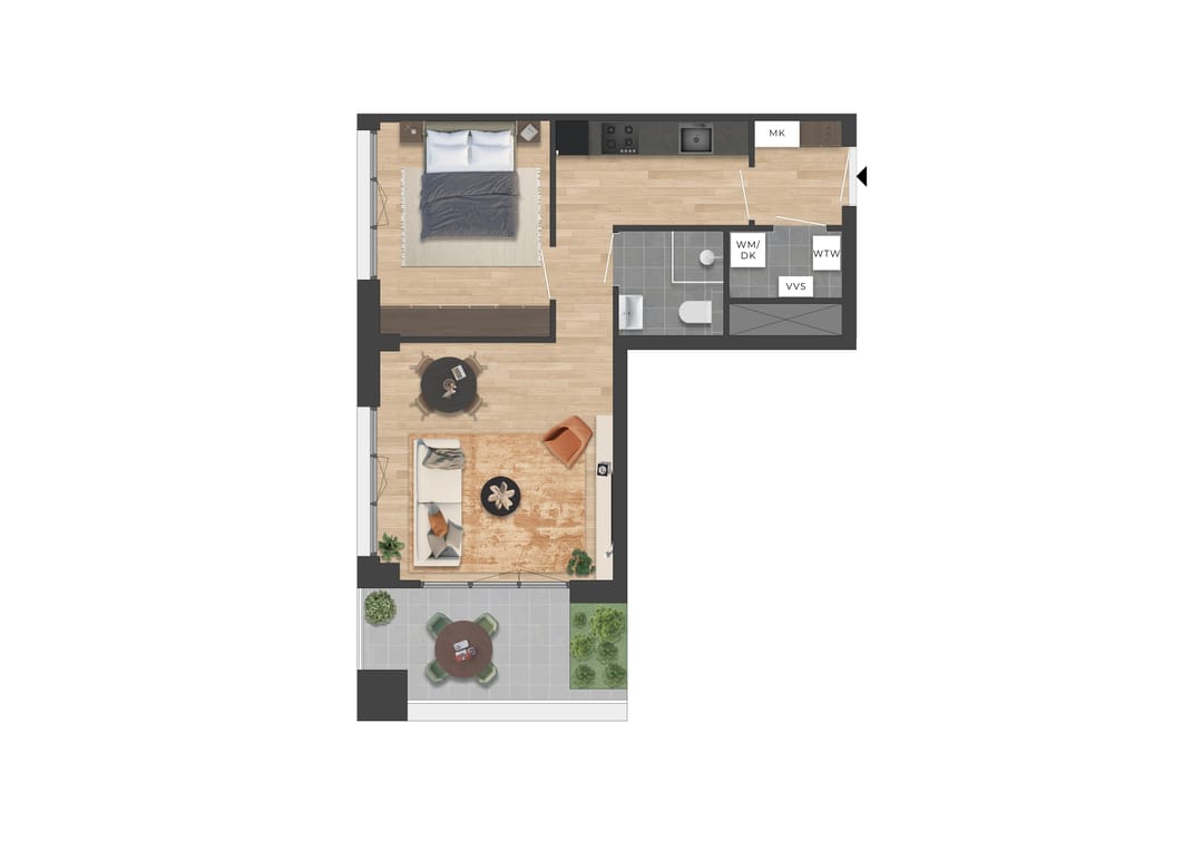 Foto 23 van Terrasappartementen fase 2 (Bouwnr. 04.10 - L1)