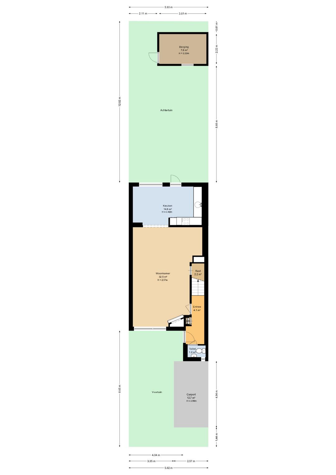 Extended terraced house with carport in Schildersbuurt — 43