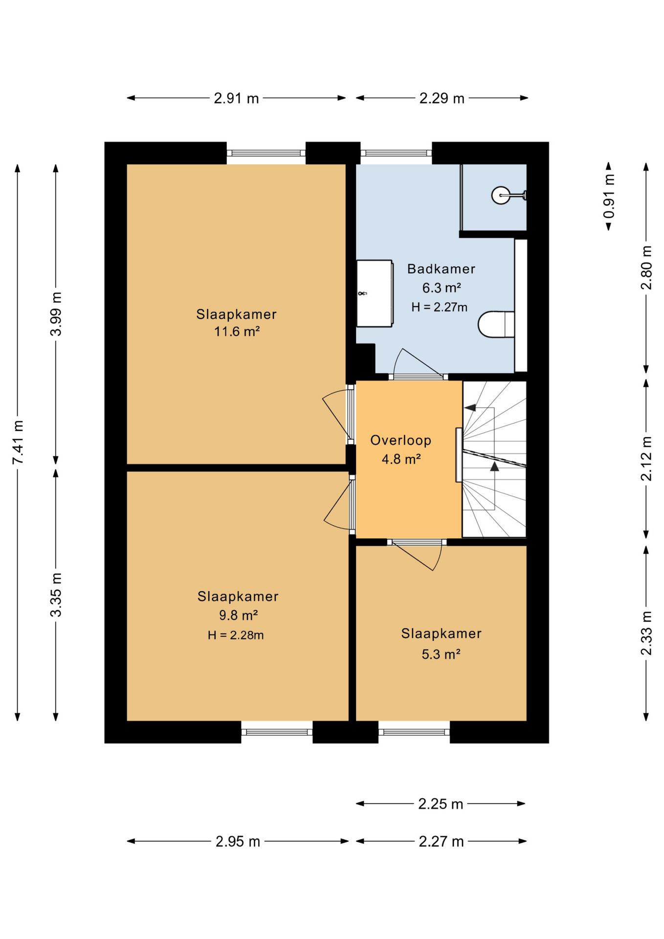 Extended terraced house with carport in Schildersbuurt — 45