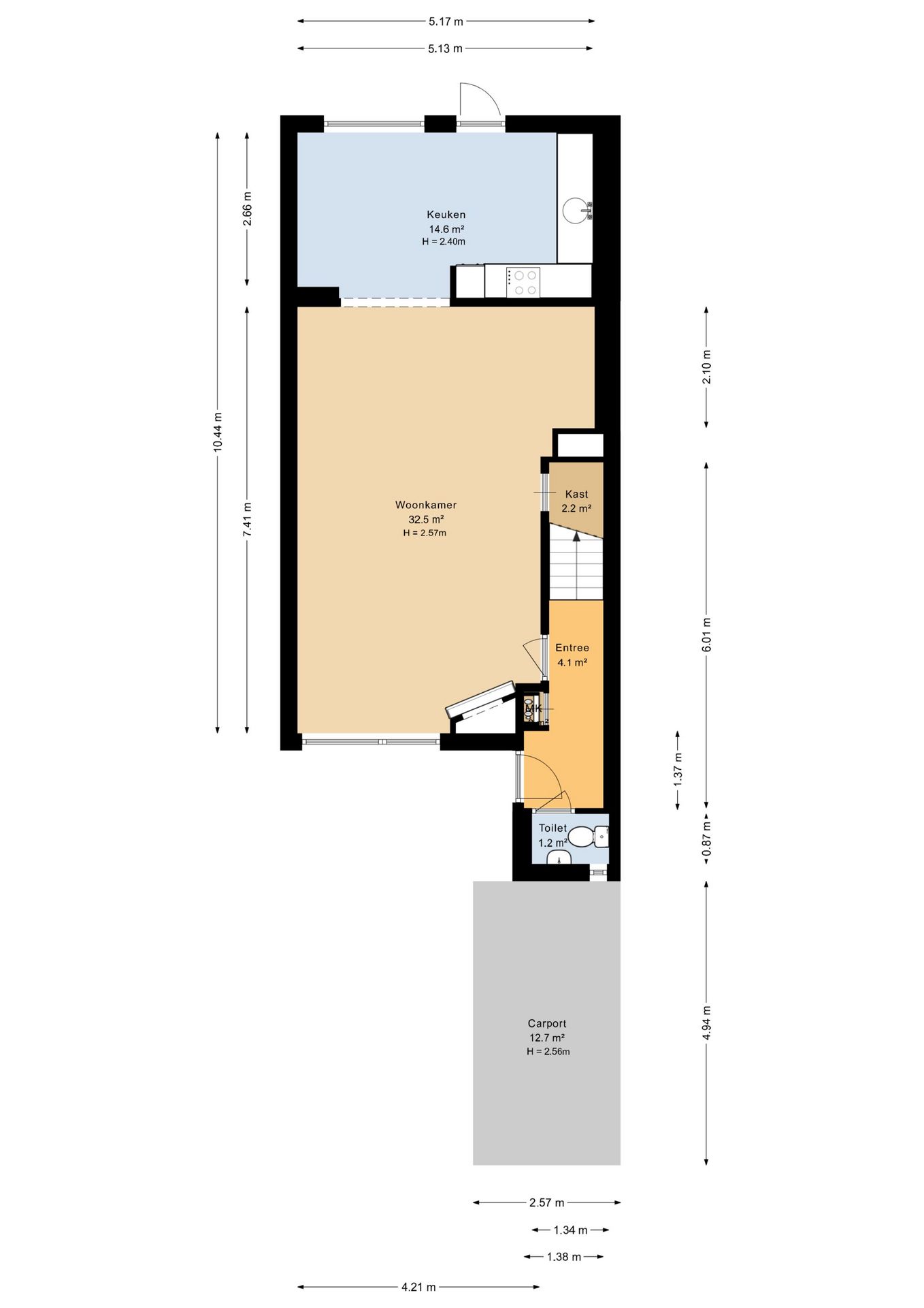 Extended terraced house with carport in Schildersbuurt — 44