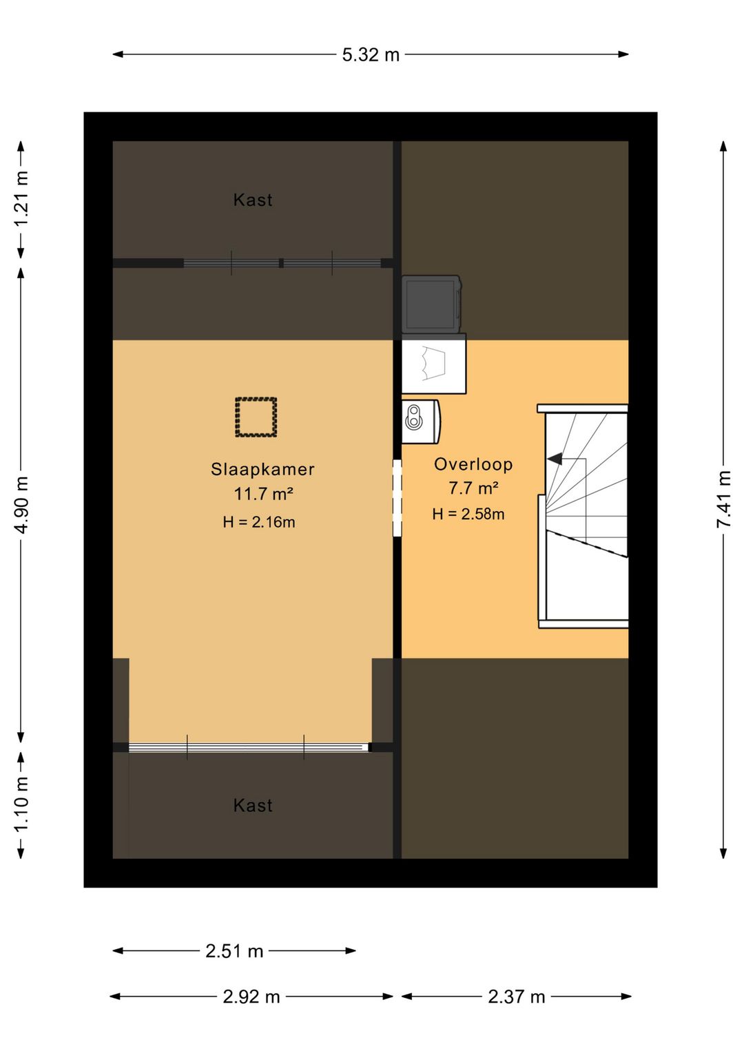 Extended terraced house with carport in Schildersbuurt — 46