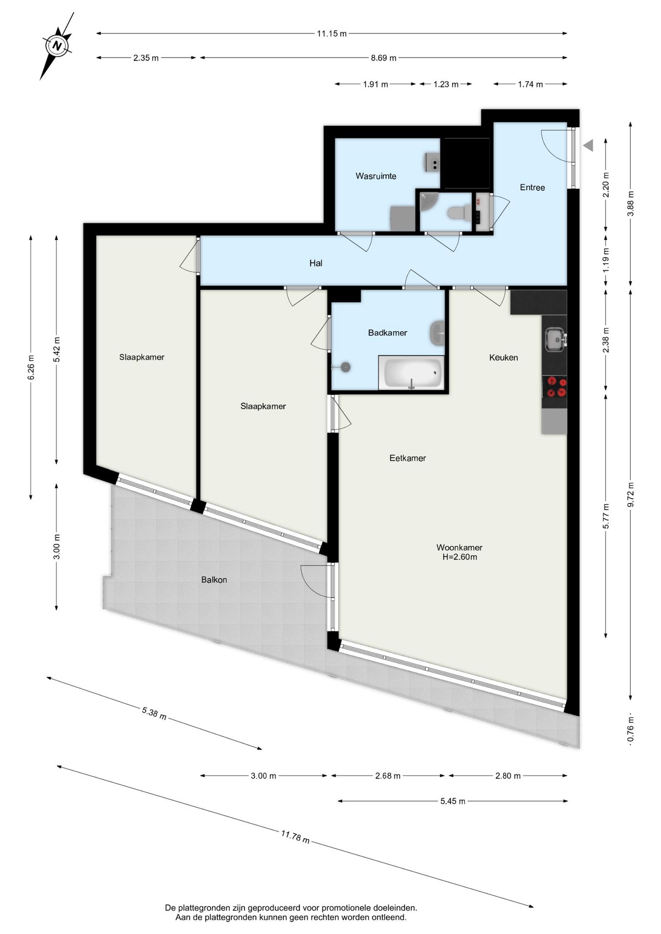Spacious 3-room apartment with generous balcony in Hillegersberg — 15