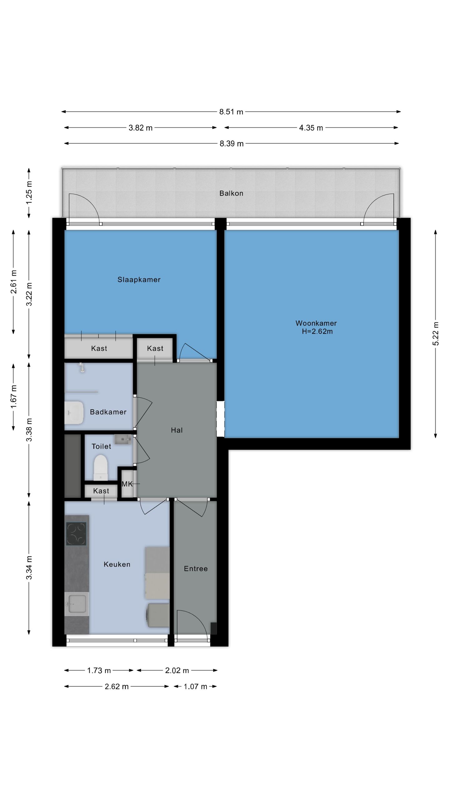 Light corner apartment with west-facing balcony in Buitenveldert — 25