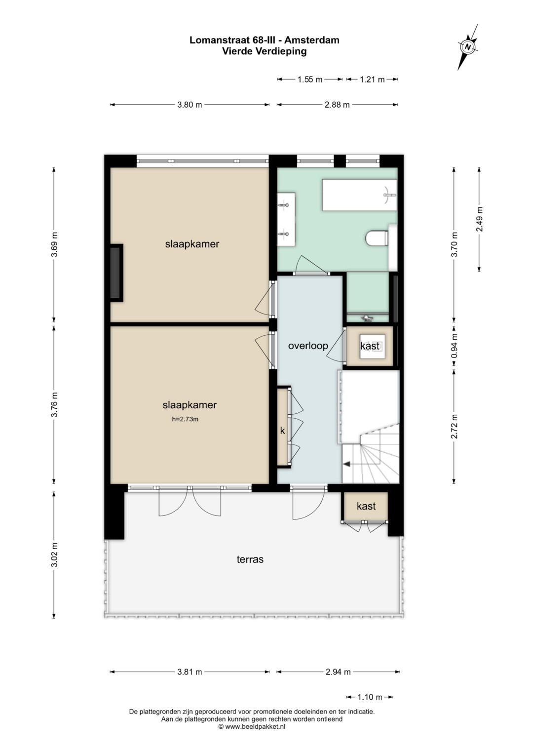 Renovated Upper Apartment with Roof Terrace in Amsterdam South — 24