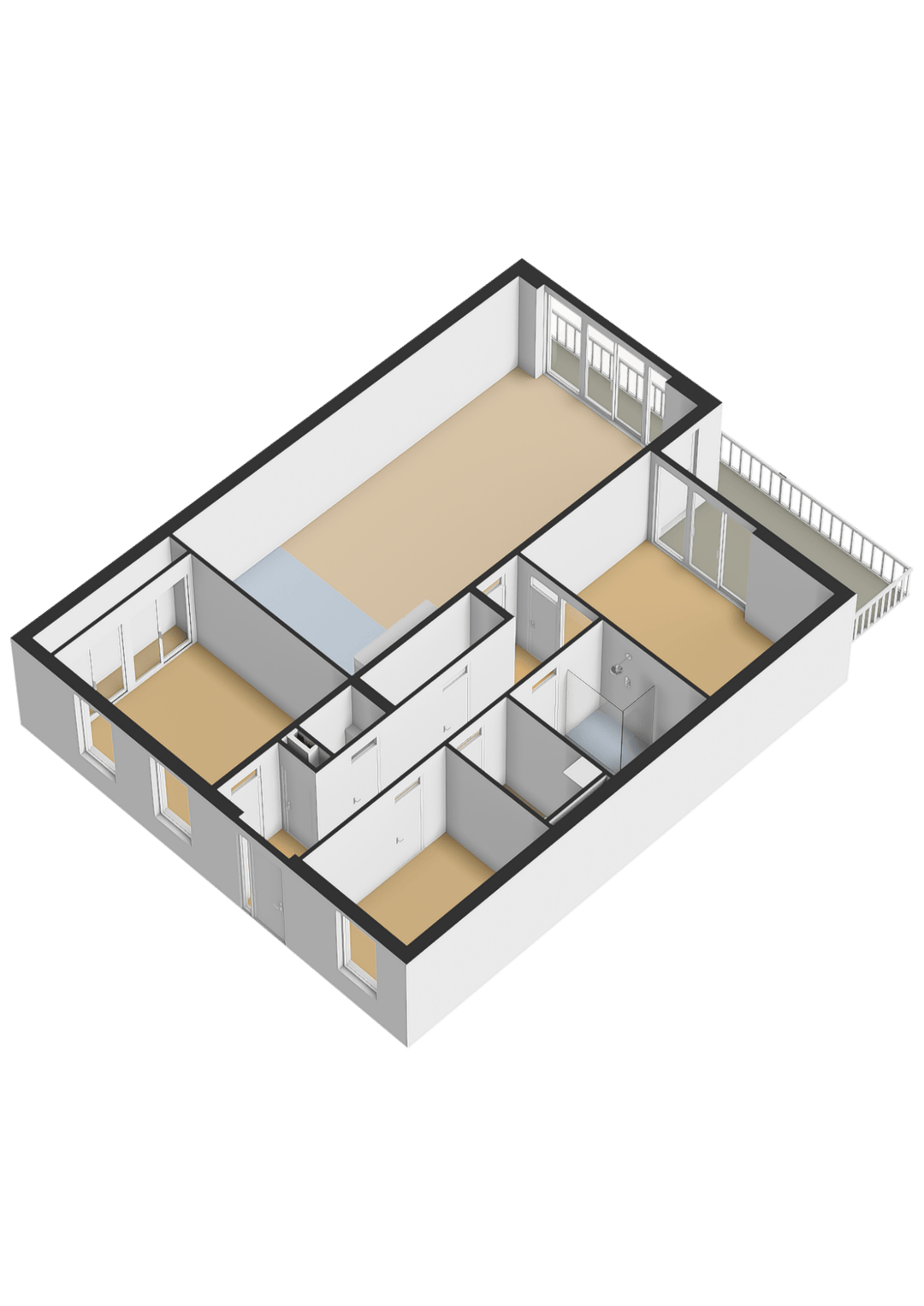 Spacious 3-bedroom apartment with green views and private parking — 43