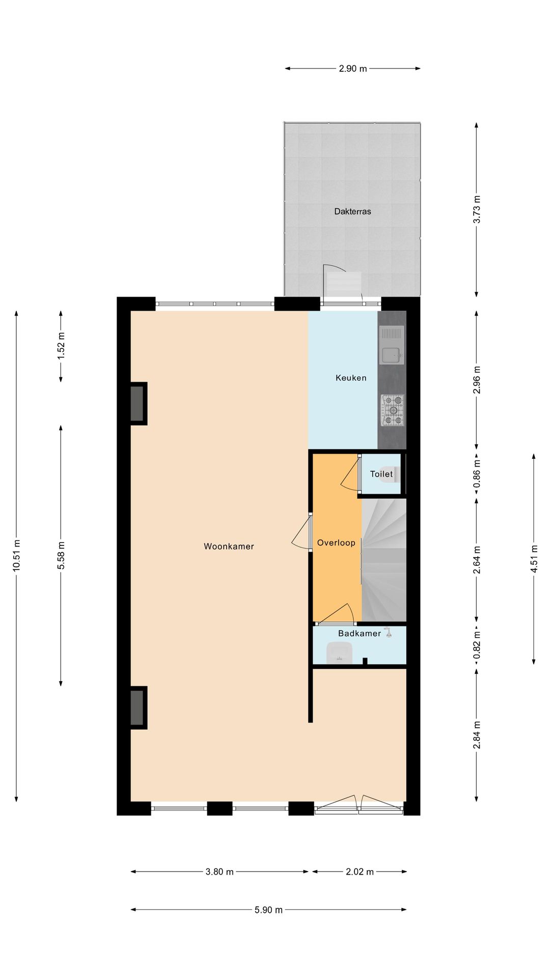 Spacious upper apartment with roof terrace in Valkenboskwartier — 37