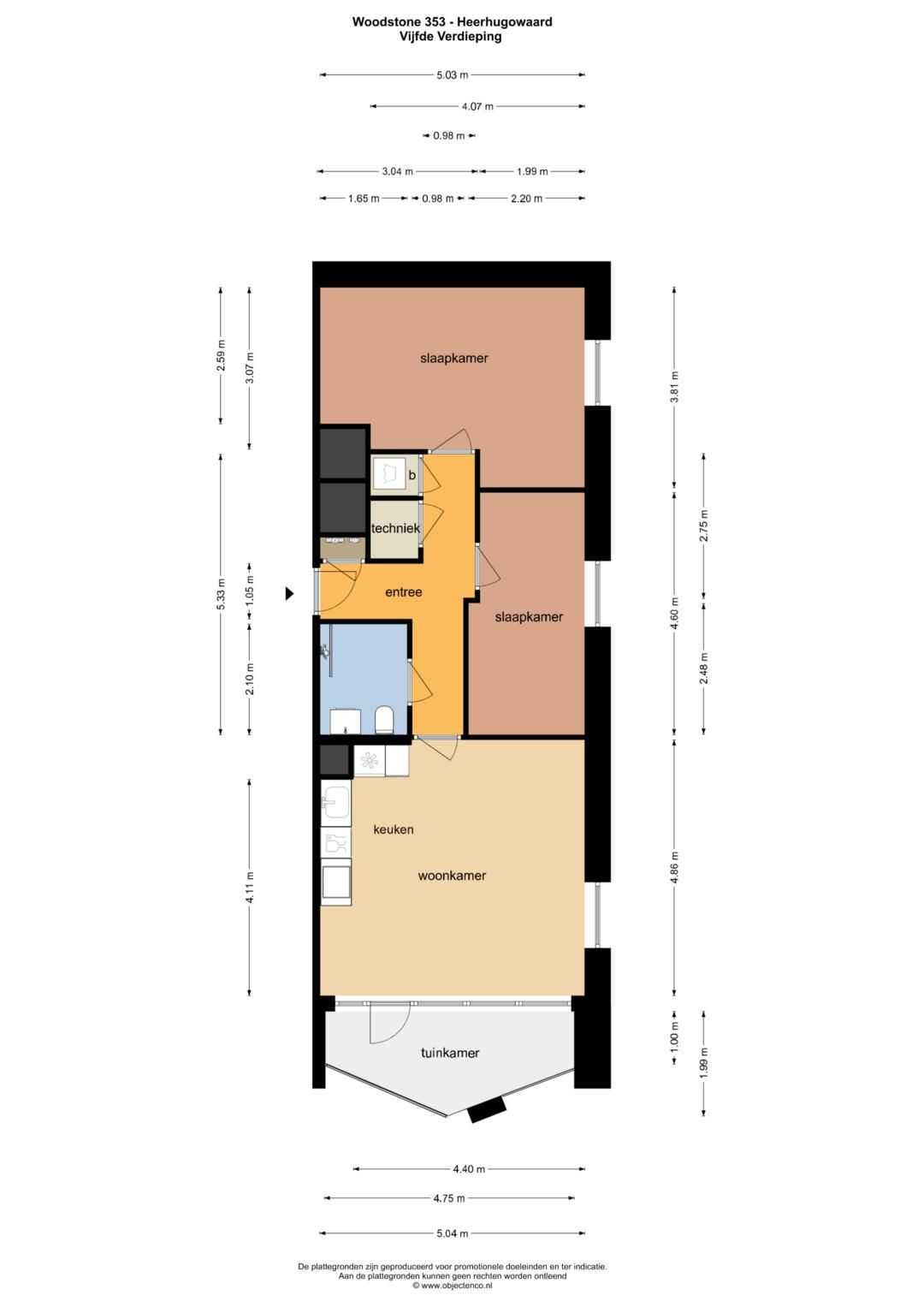 Type C Diep 3 kamer appartement (Bouwnr. 353), Heerhugowaard, 1703DS, Noord-Holland, Nederland  