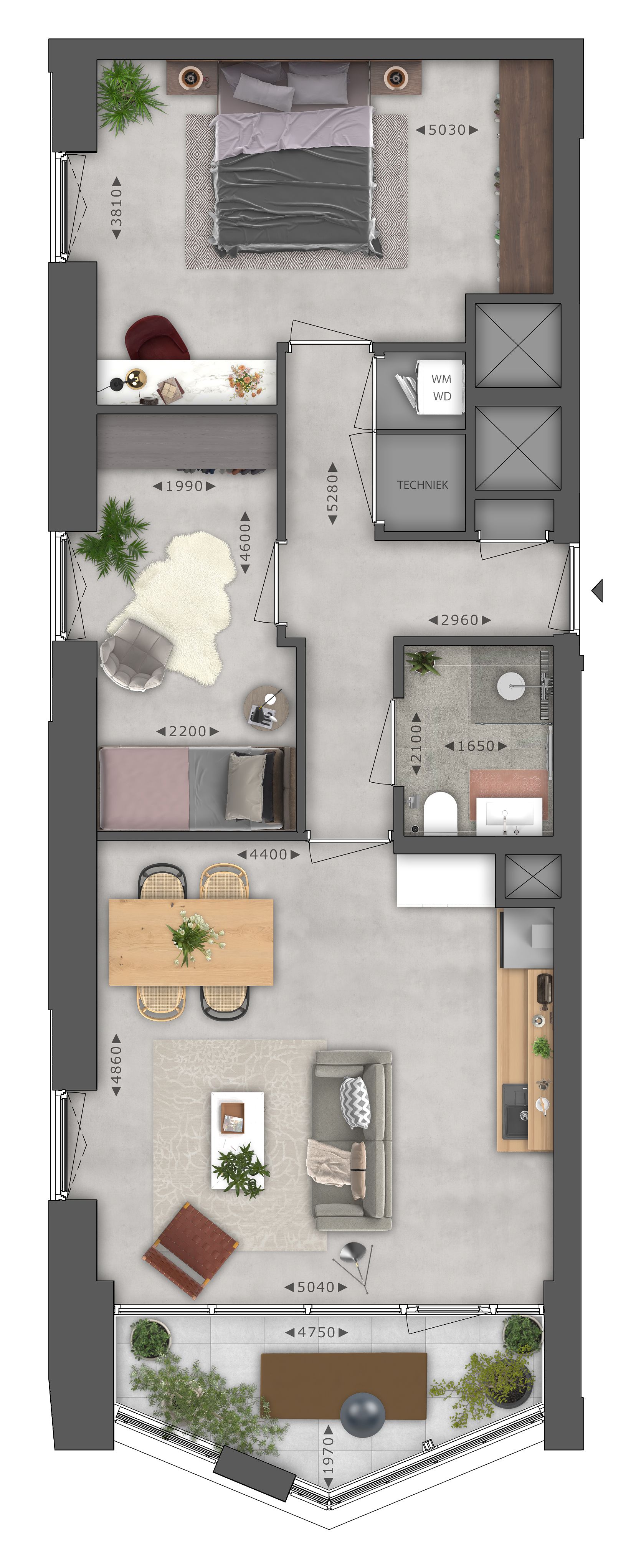 Type C Diep 3 kamer appartement (Bouwnr. 365)  false