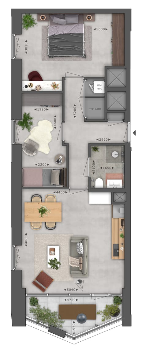 Type C Diep 3 kamer appartement thumbnail