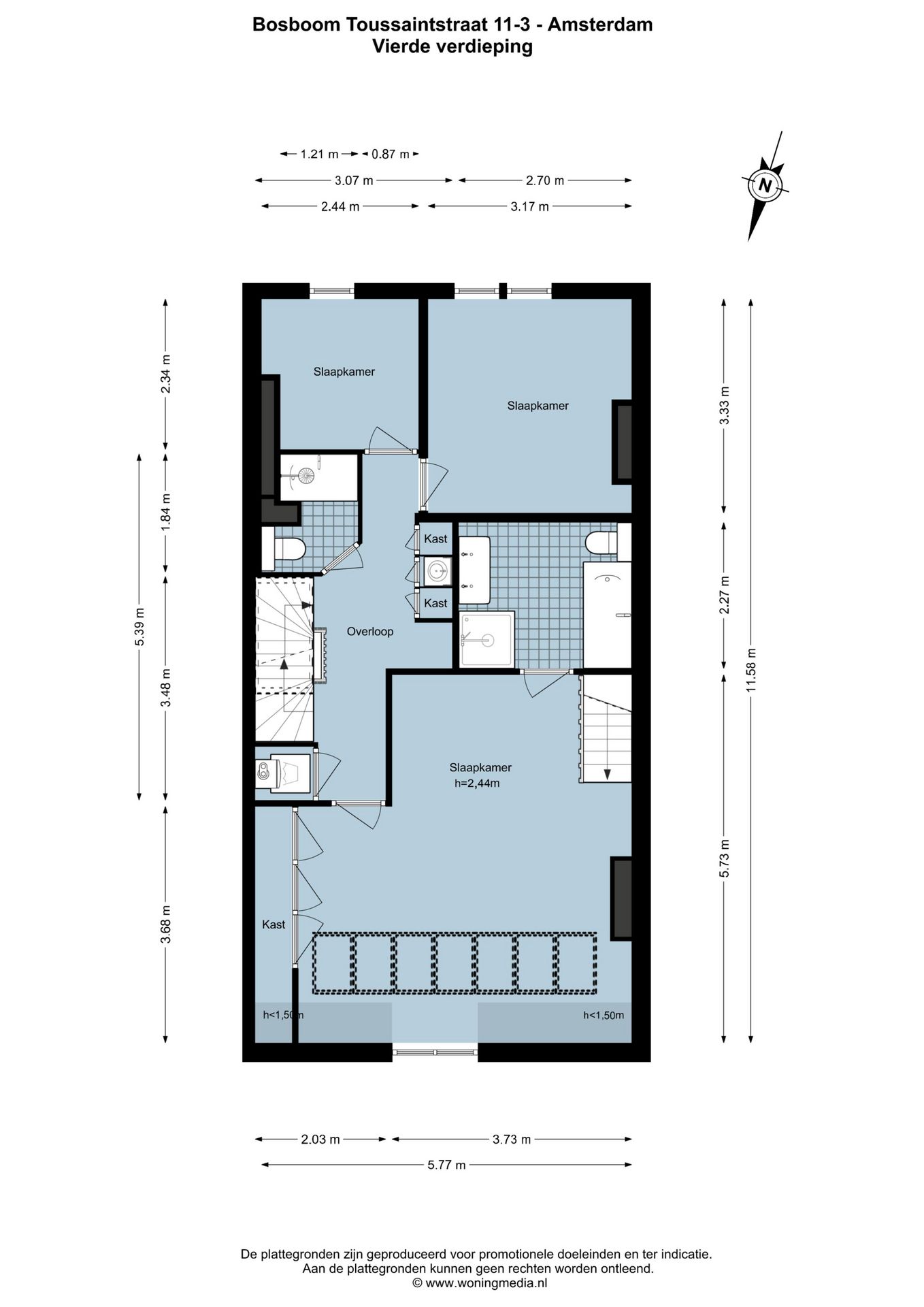 Spacious Bright Upper Apartment with Rooftop Terrace in Oud West — 33