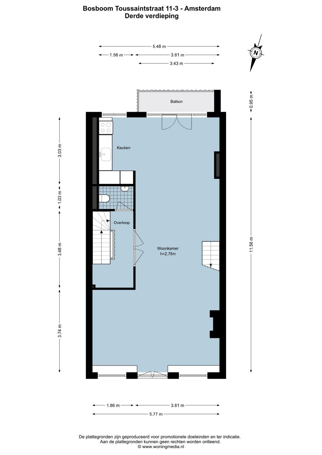 Spacious Bright Upper Apartment with Rooftop Terrace in Oud West — 32