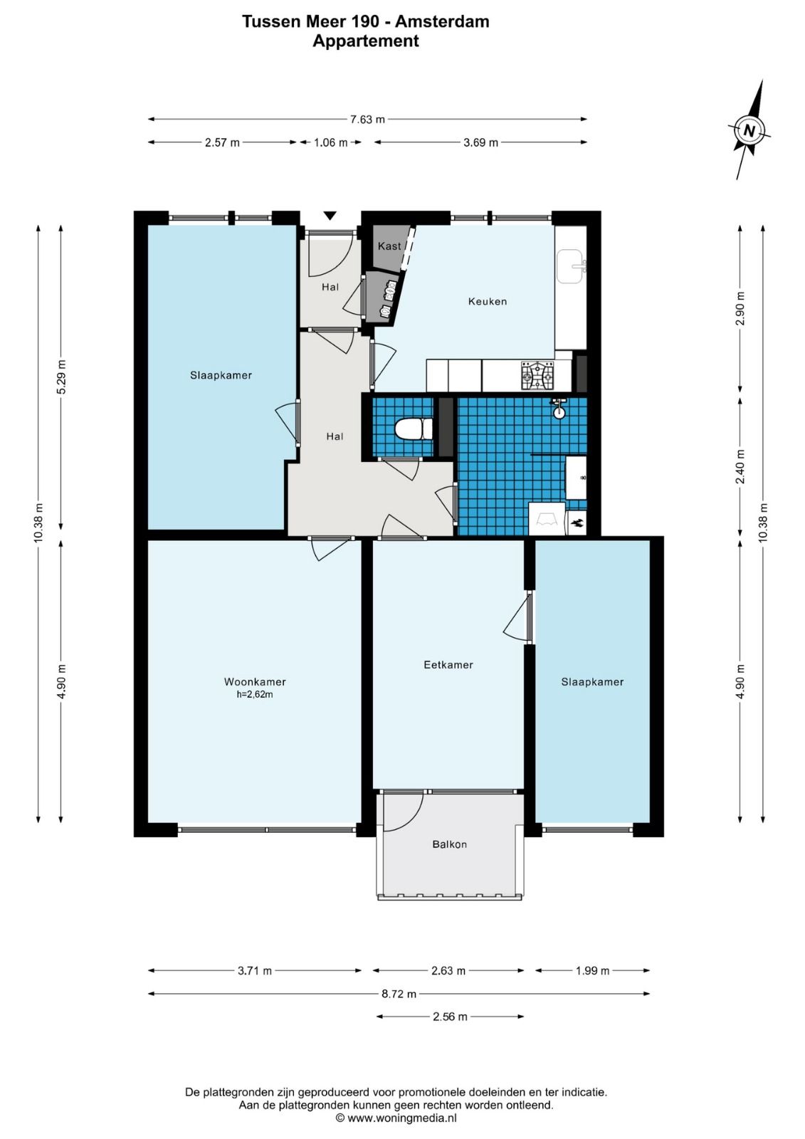 Spacious 3-bedroom apartment with sunny south-facing balcony on own ground in Osdorp — 30