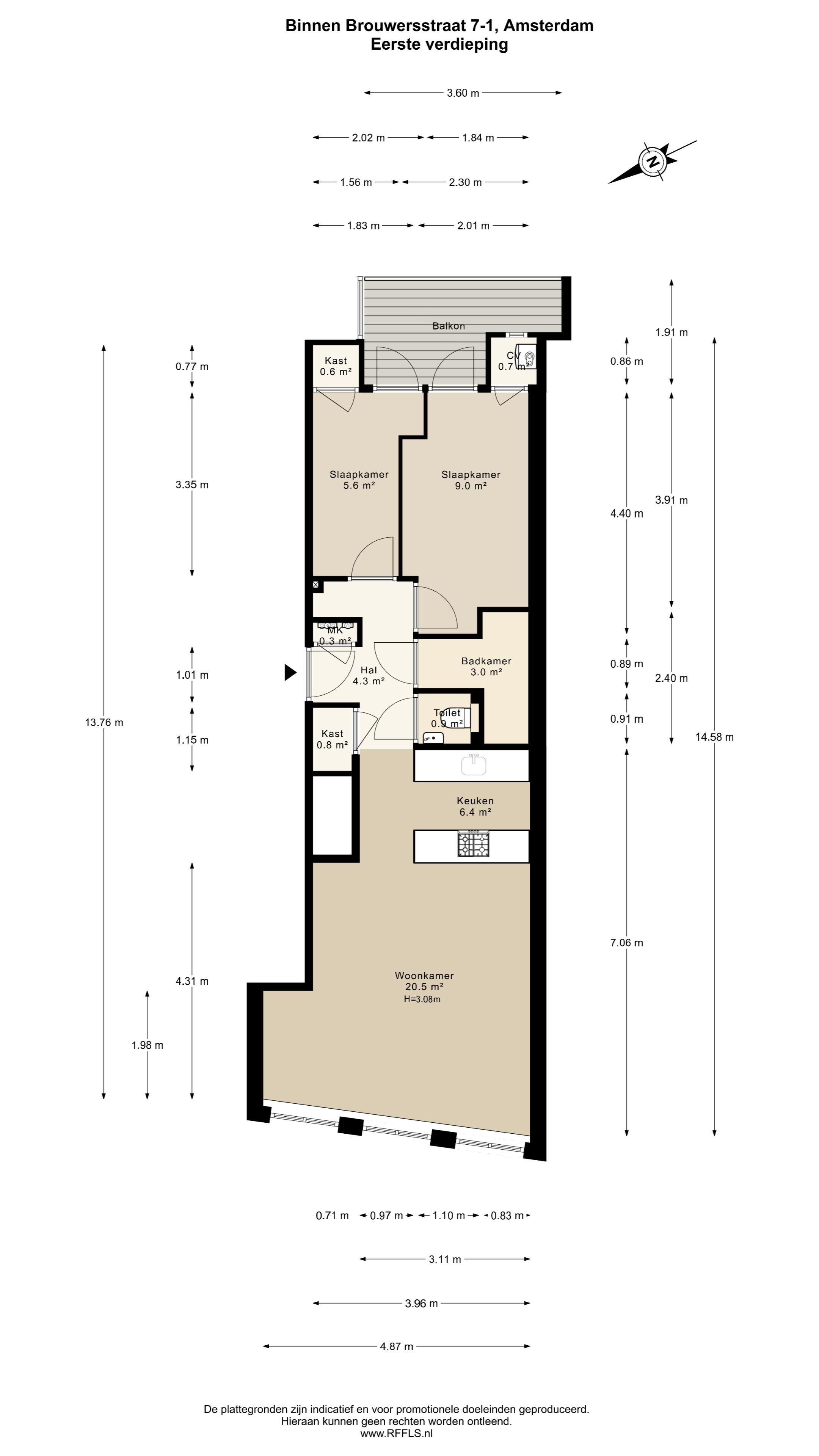 Foto 39 van Binnen Brouwersstraat 7-1