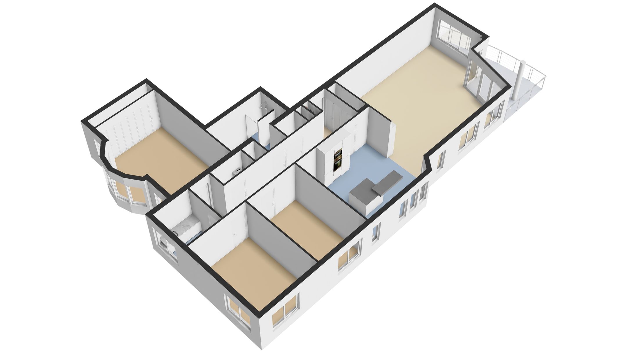 Spacious 4-room apartment with panoramic water views — 57