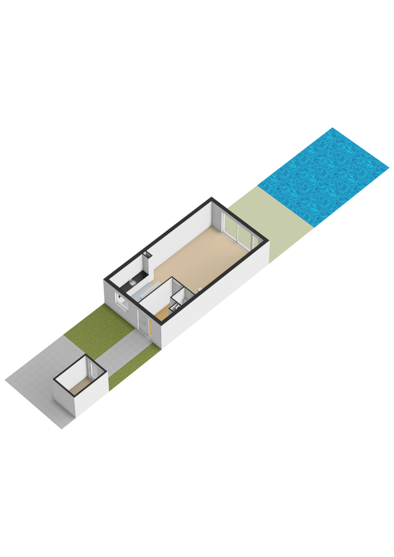 Modern terraced home with private dock on open waterway — 66
