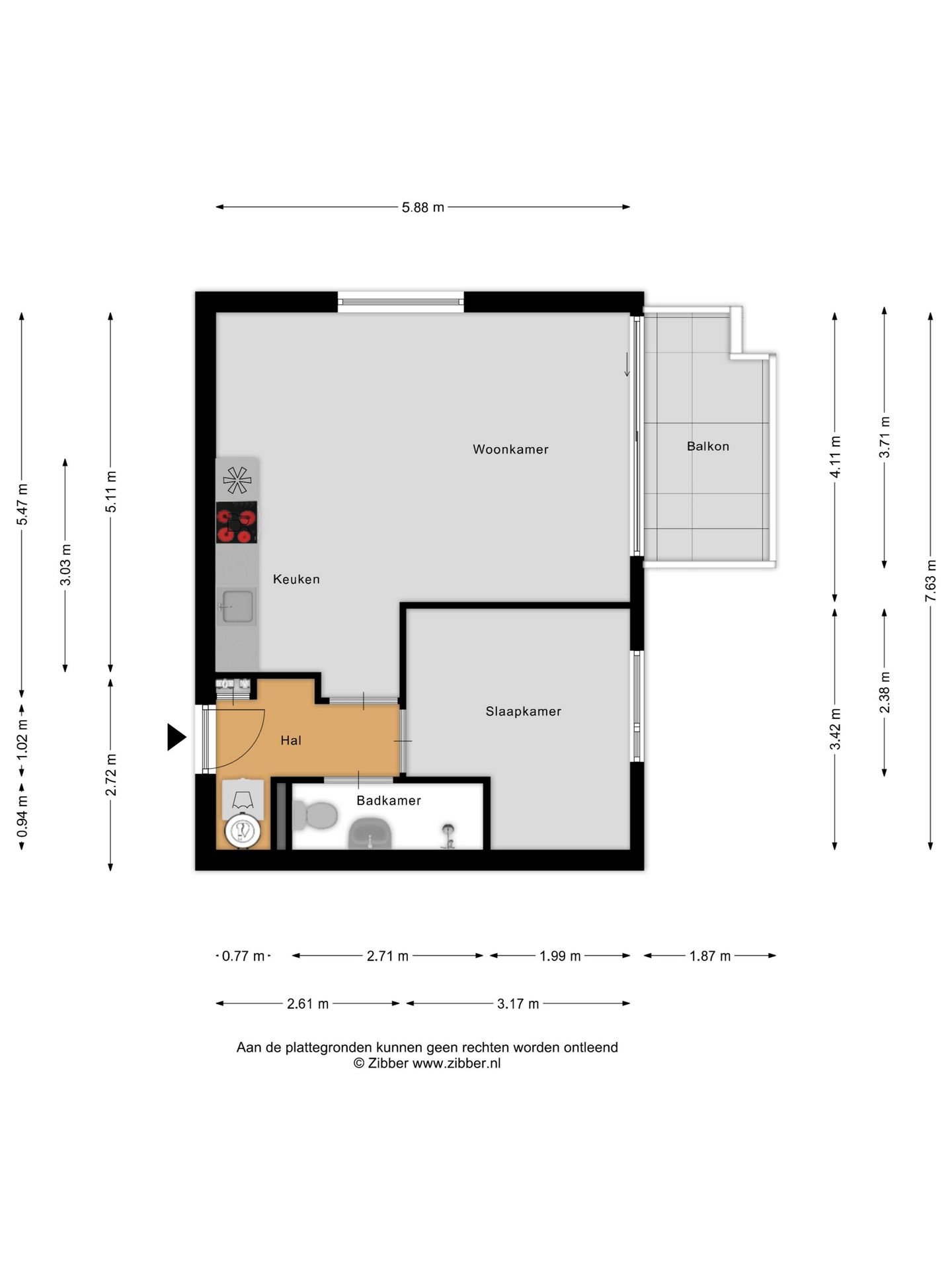 Starter Apartment with Sunny South-Facing Balcony in Center of Roelofarendsveen — 14