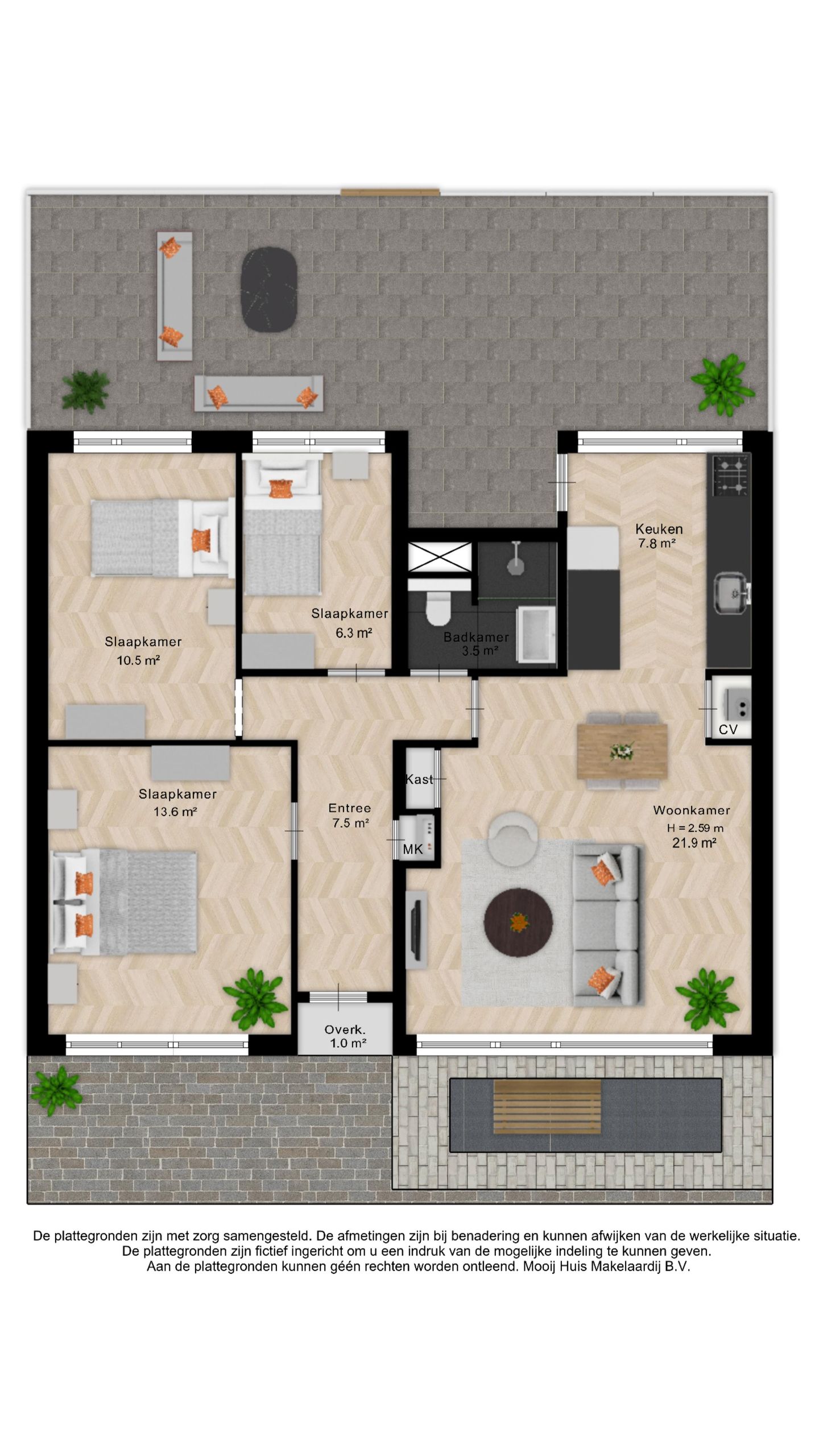 Ground floor apartment with 3 bedrooms and two gardens in Alphen aan den Rijn — 34