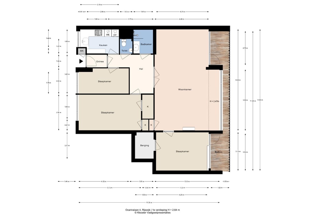 Spacious corner apartment with sunny south-facing balconies in Rijswijk — 47