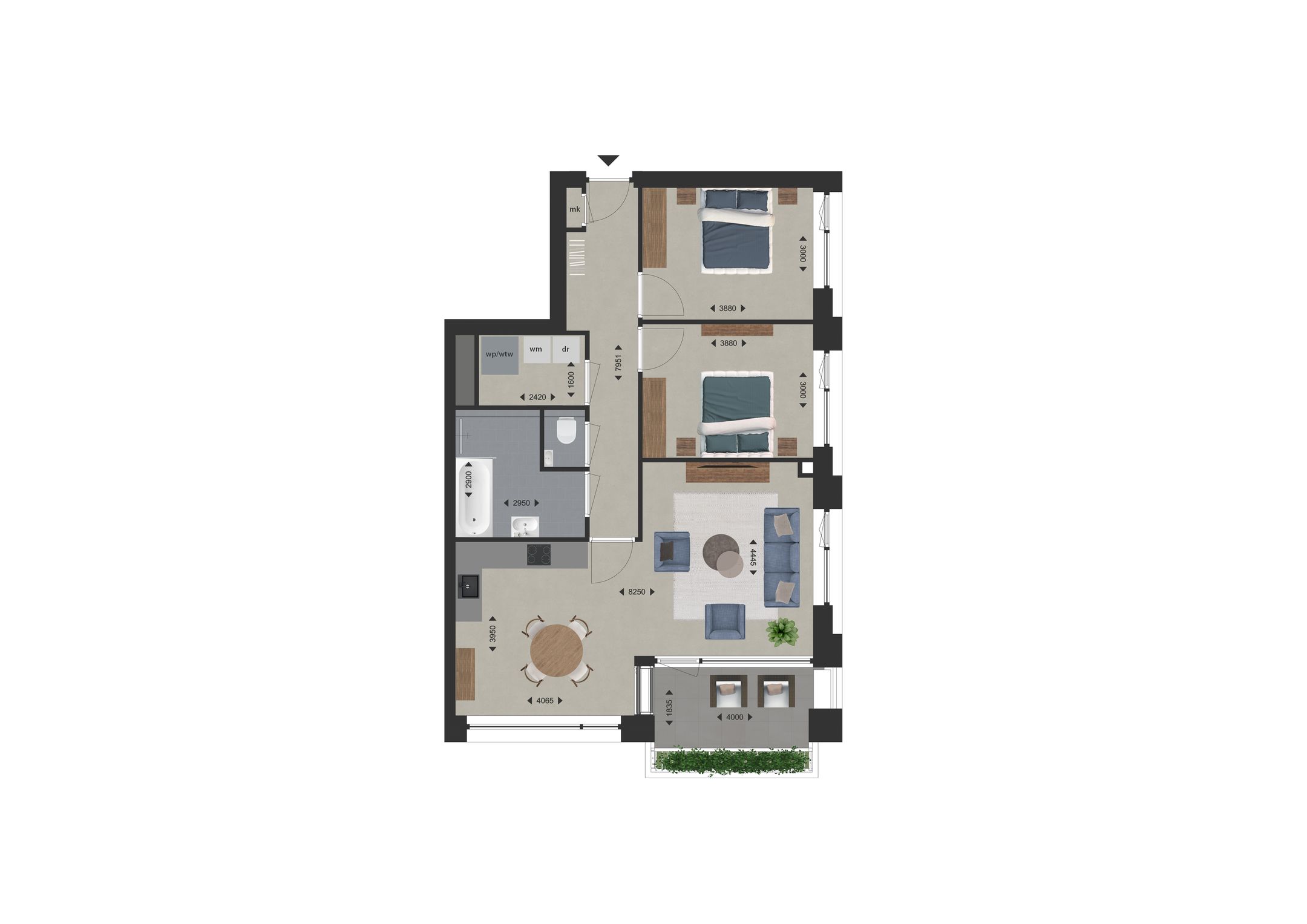 Hoekappartement West (Bouwnr. D6)  false