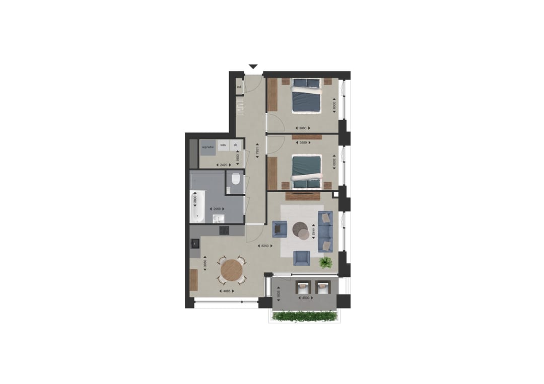 Foto 1 van Hoekappartement Oost (Bouwnr. D9)