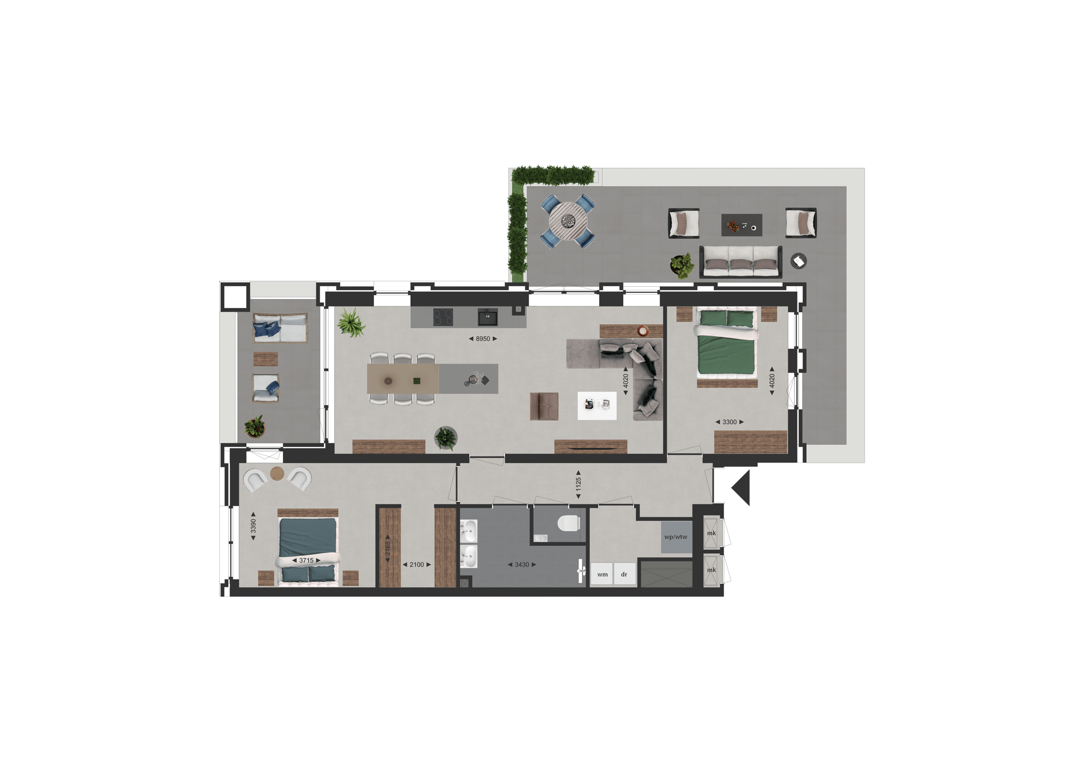 Hoekappartement West (Bouwnr. B4) false