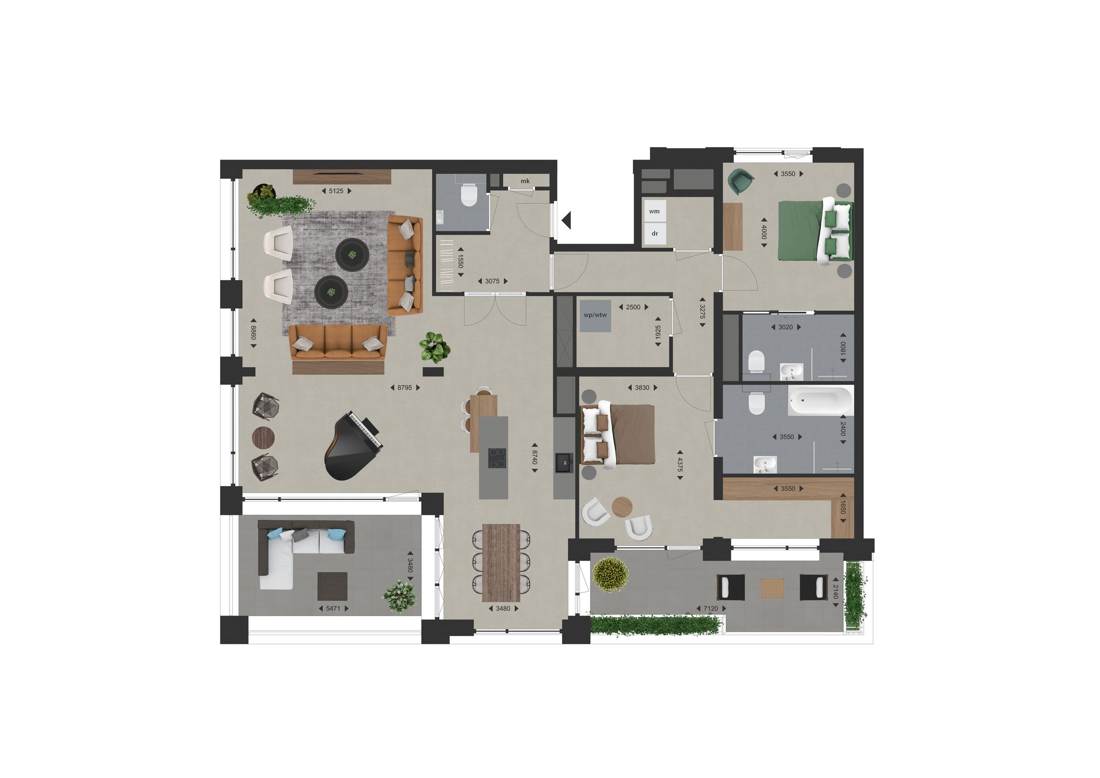 Penthouse "Solitair Verte" hoek (Bouwnr. E23)  false