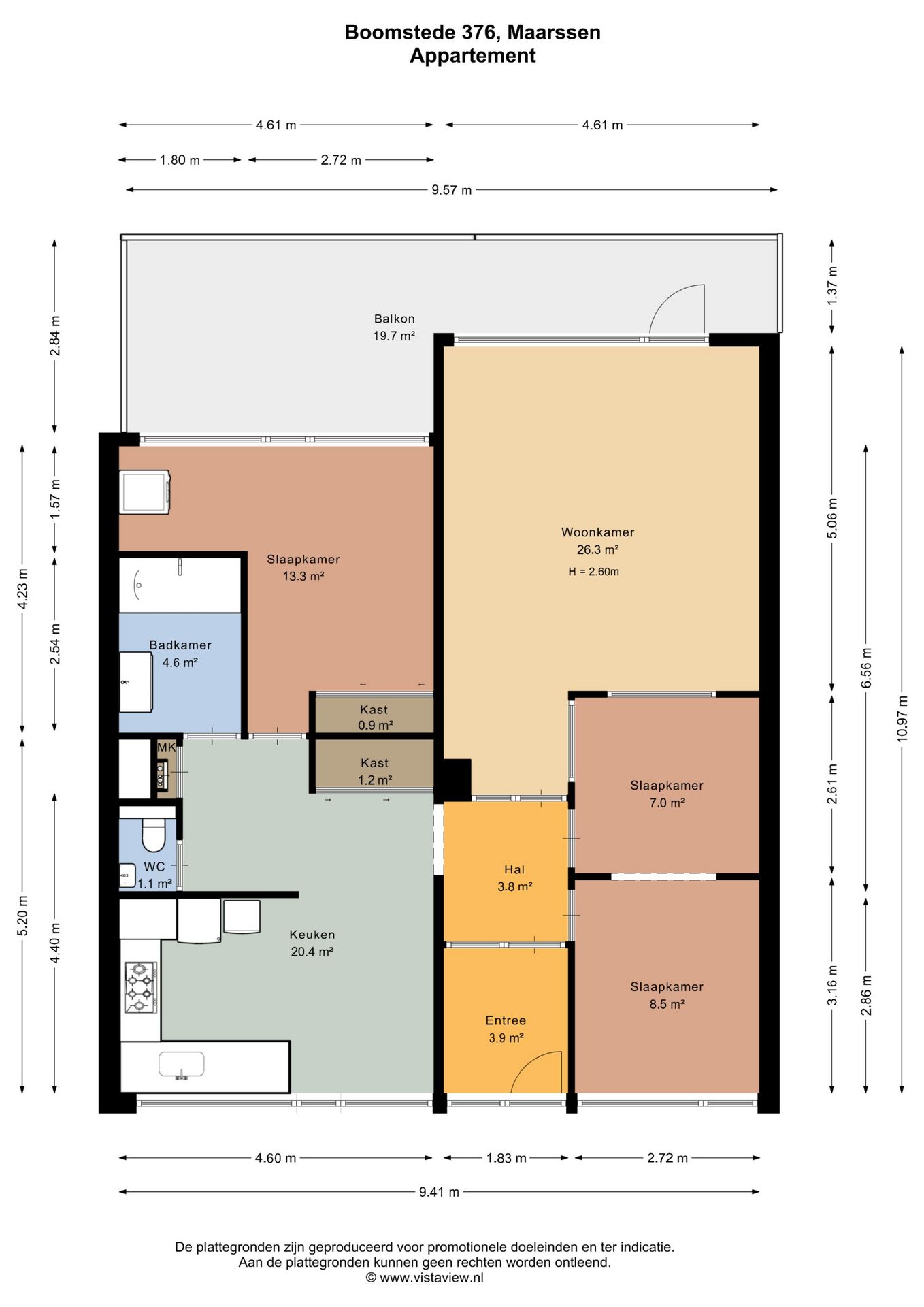 Spacious 3-bedroom apartment with large balcony in quiet Maarssen neighborhood — 30