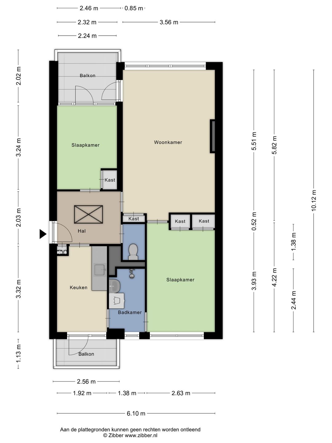 Spacious 3-room apartment with 2 balconies in wooded surroundings — 38