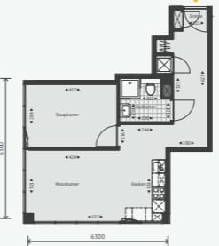 Photo 6 of 1 slaapkamer appartement (Bouwnr. B0.2)