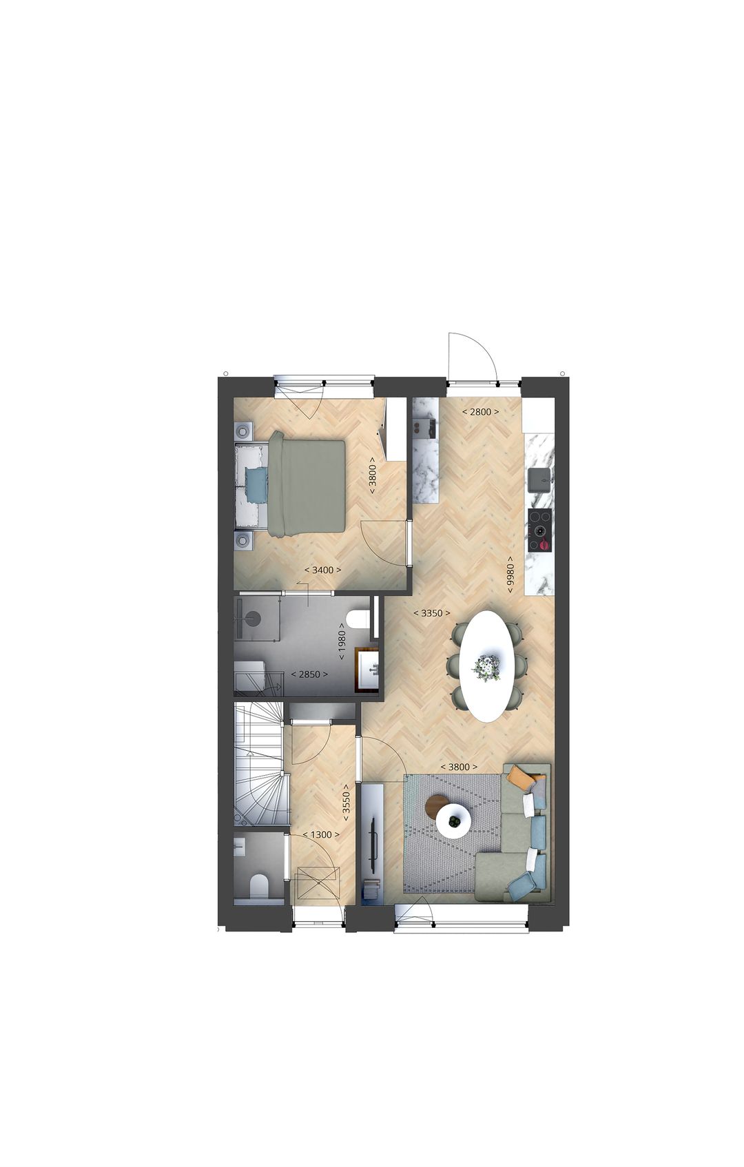 Foto 2 van Sprinkhof | Levensloop tussenwoning bnr. 2