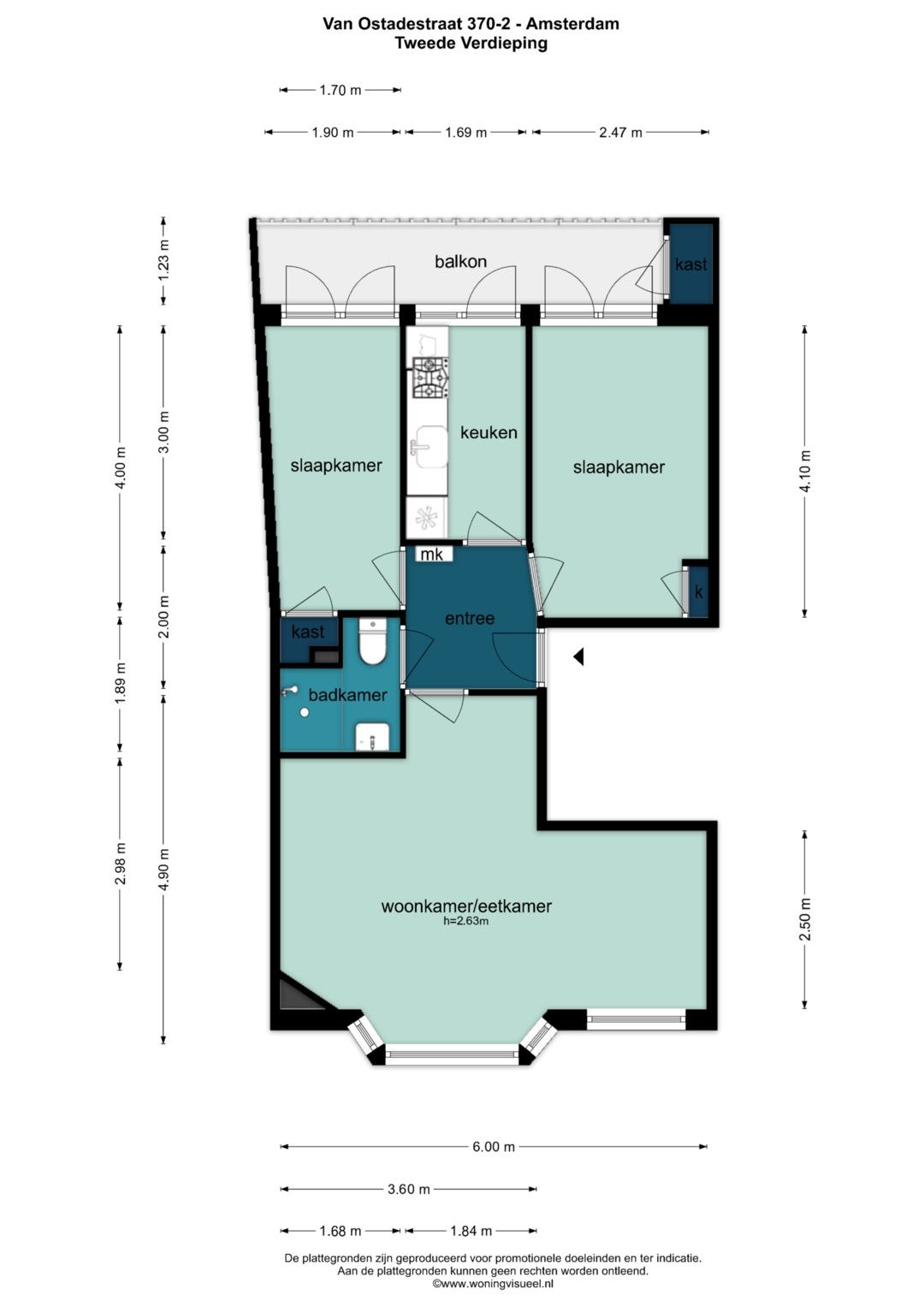 Bright Two-Bedroom Apartment with Sunny Balcony in De Pijp — 24