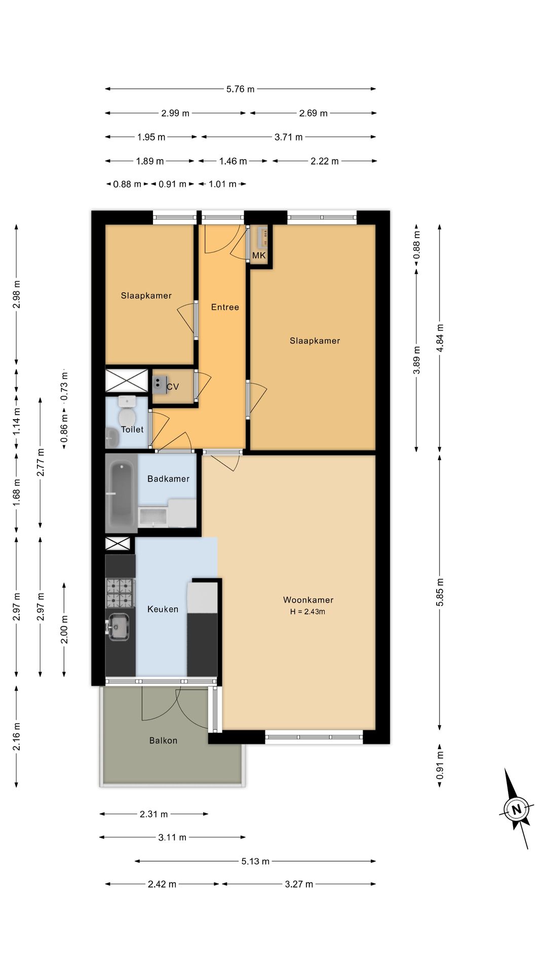 Modern 3-Room Apartment with Sunny South-Facing Balcony in Noordwijk — 31