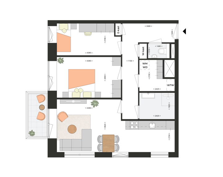 Appartement te koop: De Dorser 295, Utrecht