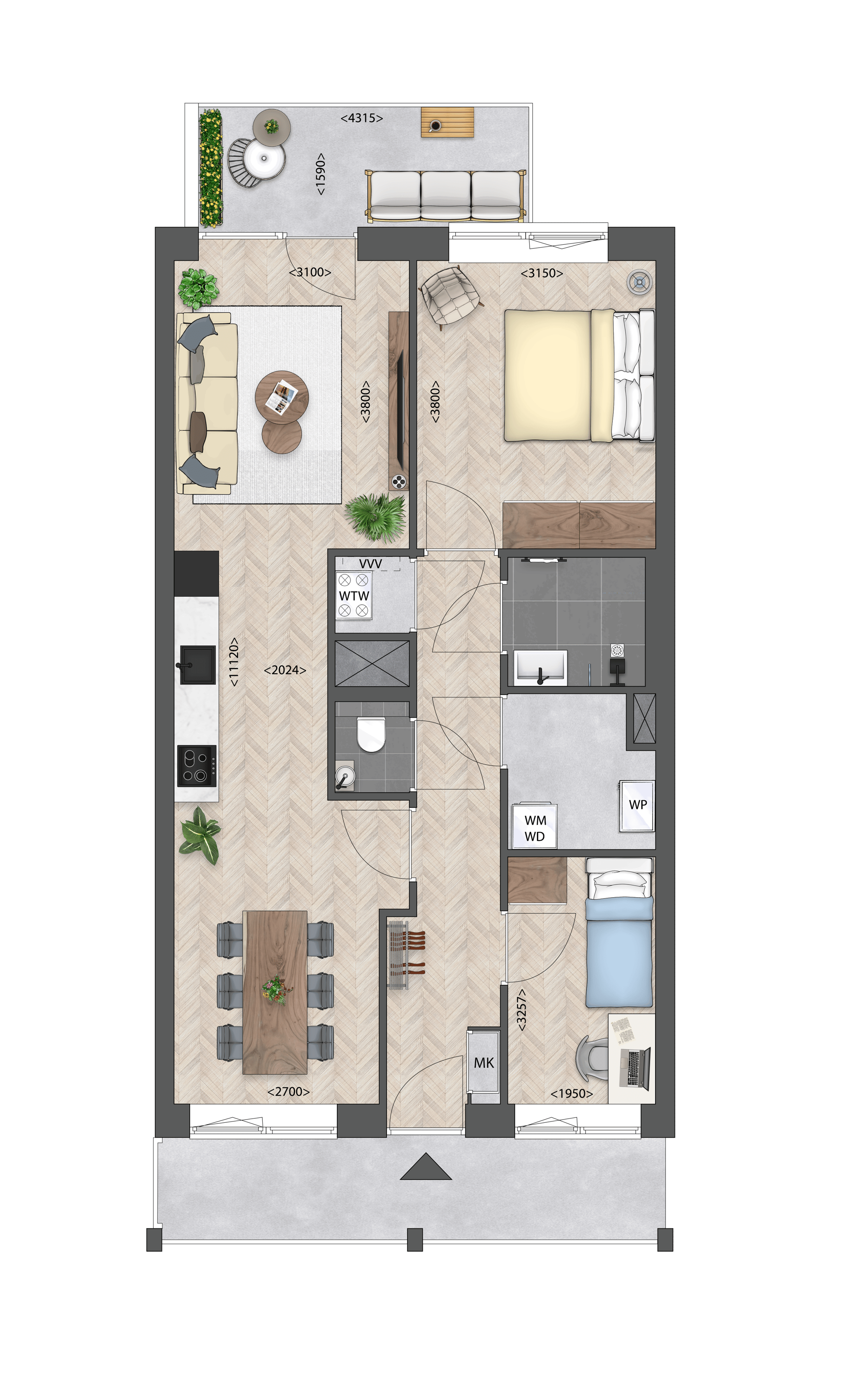 Foto 3 van 3-kamersappartement (Bouwnr. E.04.06)