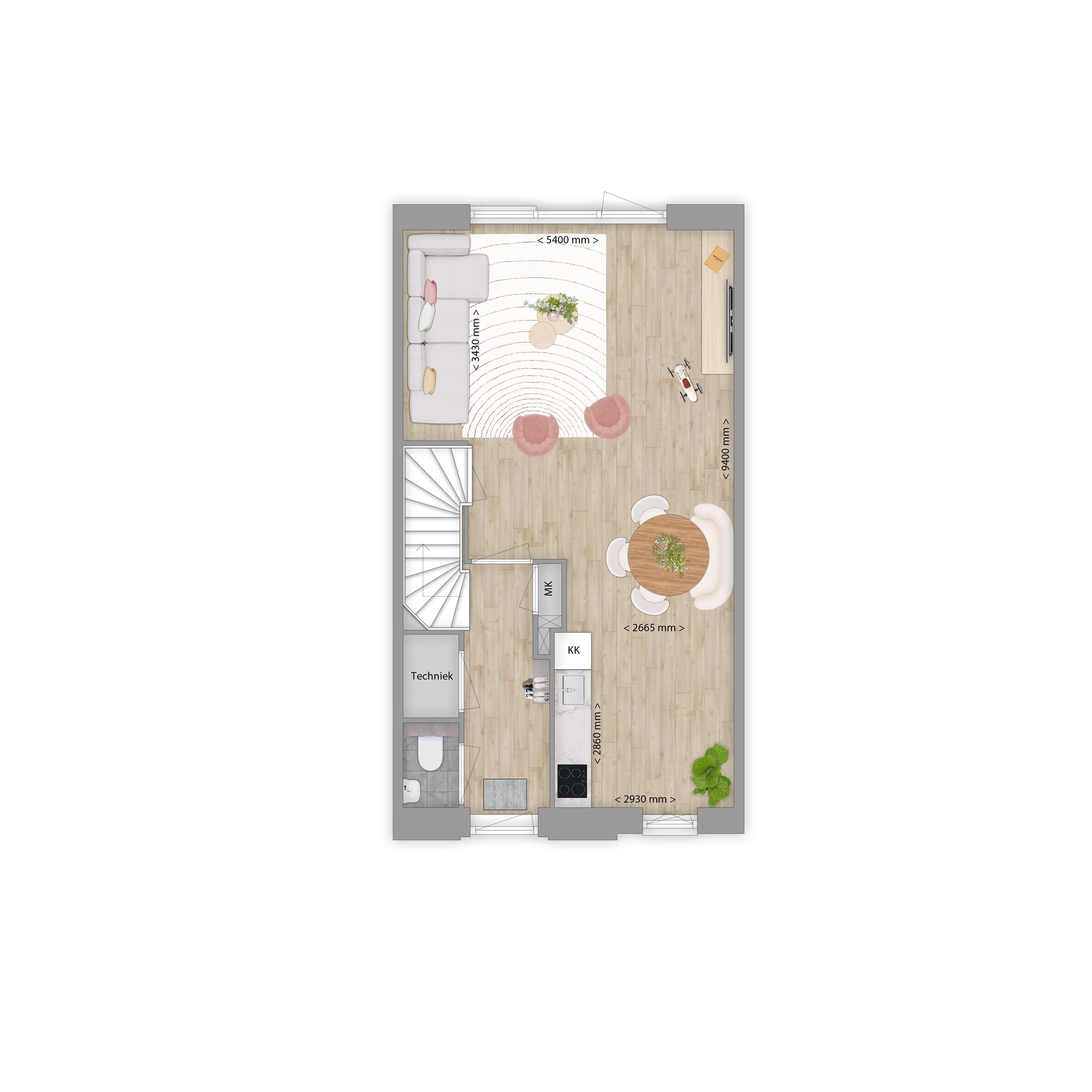 Foto 3 van Tussenwoningen (Bouwnr. 2)