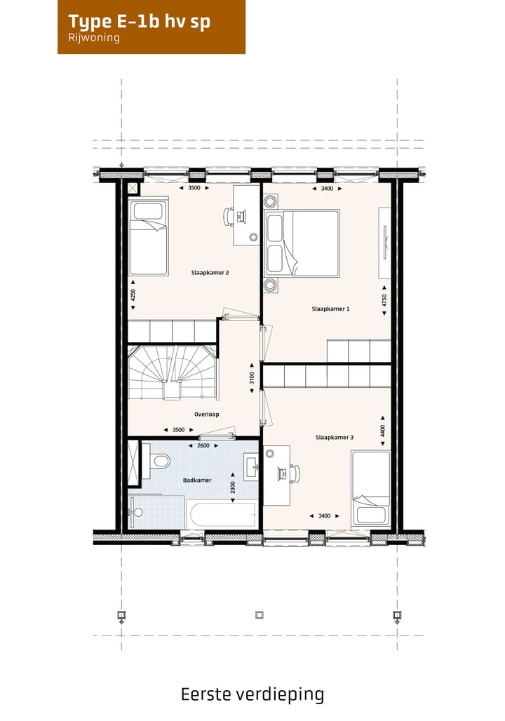 Foto 3 van Herenhuizen type E (Bouwnr. 95)