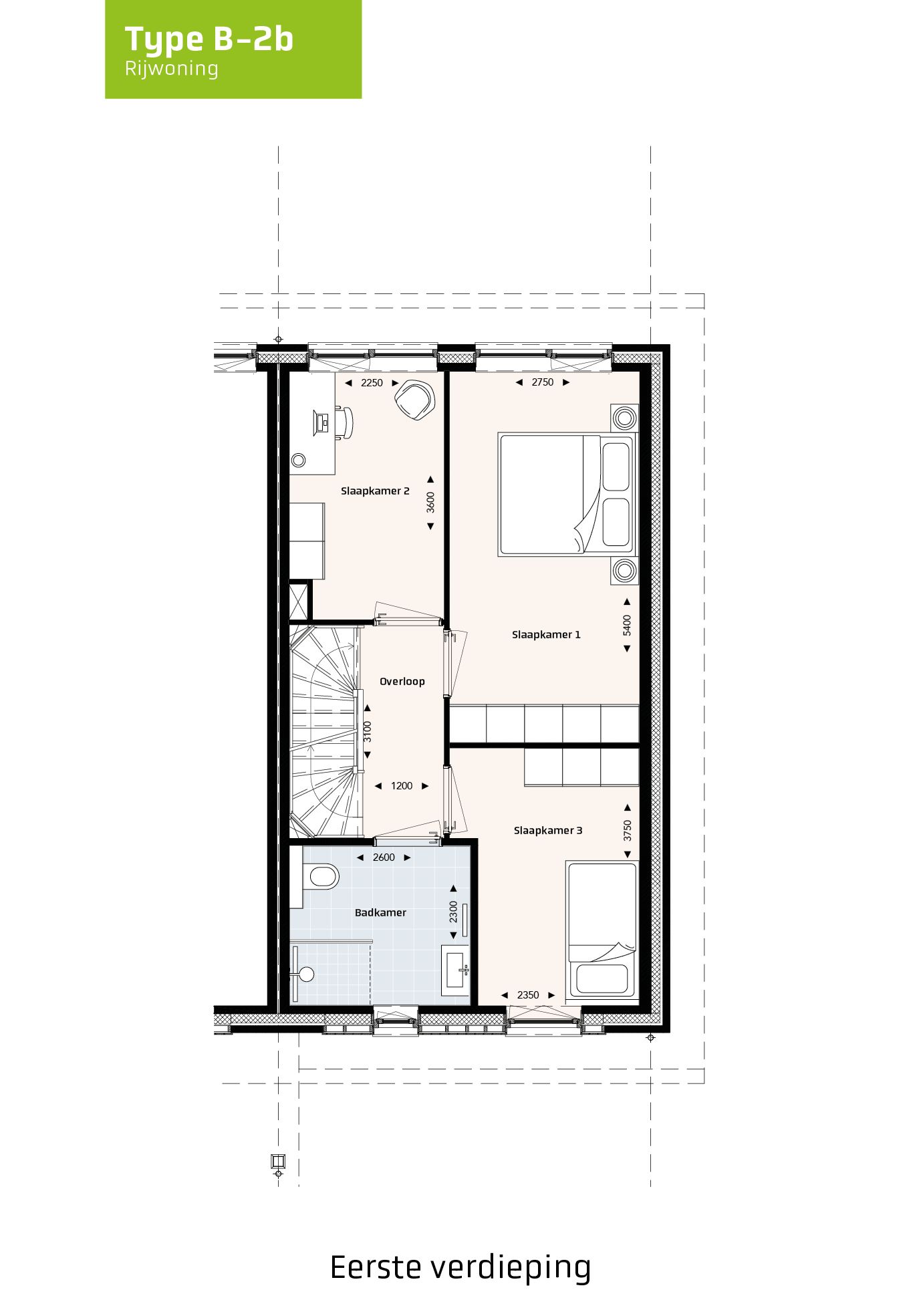 Foto 3 van Rijwoningen type B (Bouwnr. 93)