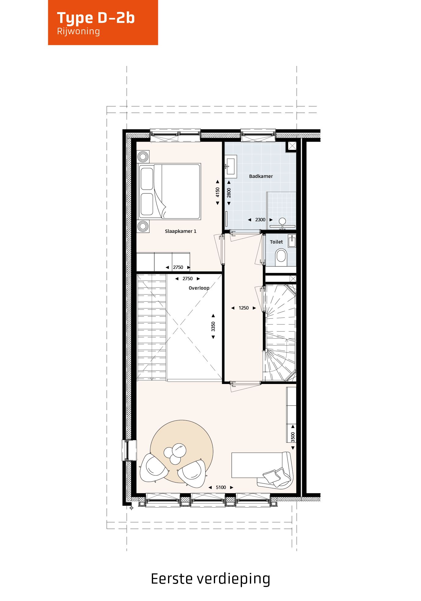 Foto 3 van Rijwoningen type D (Bouwnr. 98)