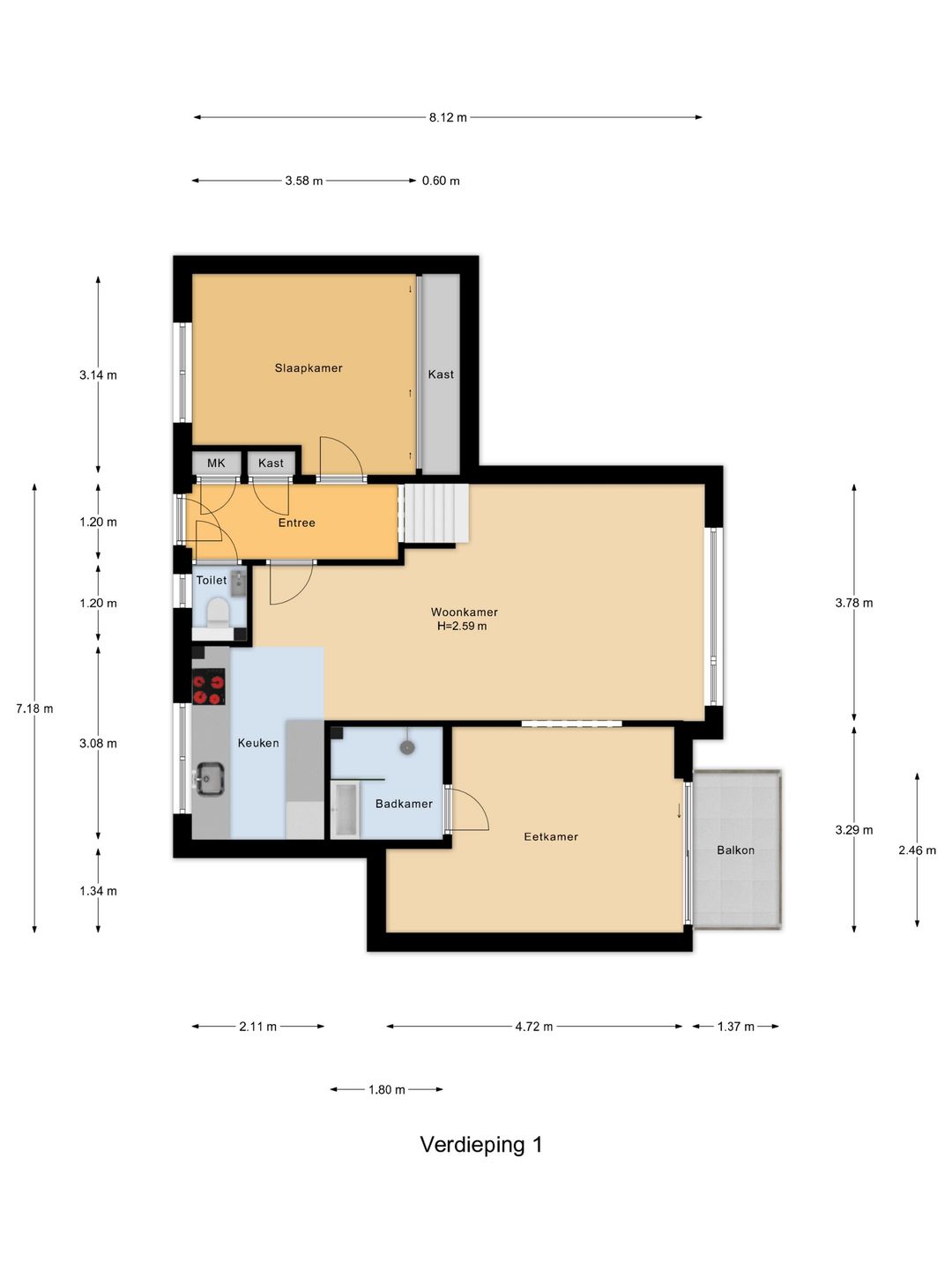 Sunlit maisonette with southwest balcony near Bergen center — 28