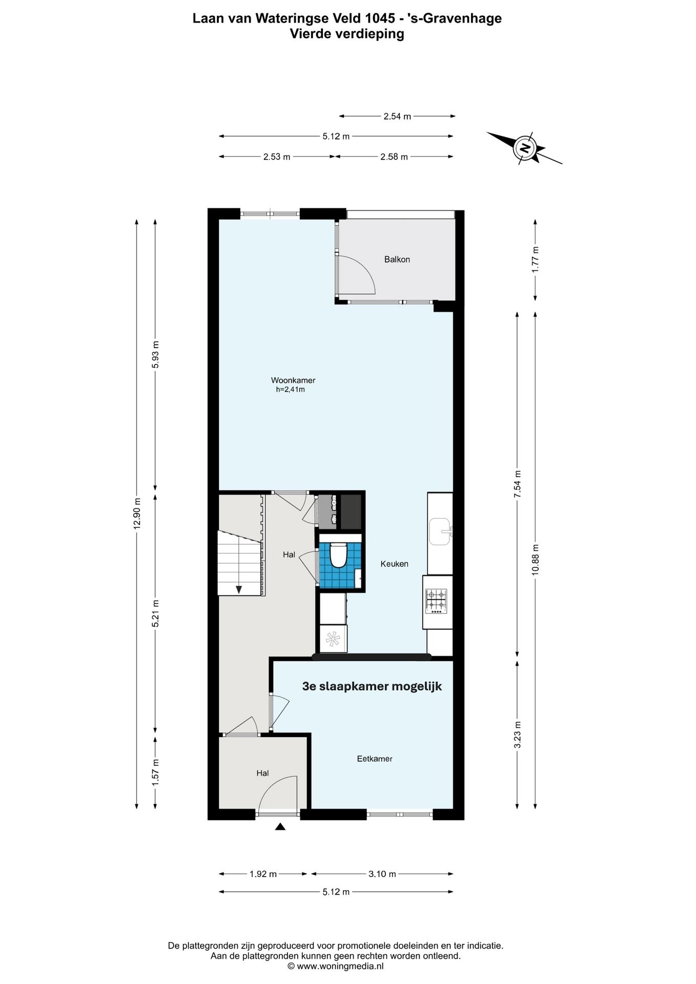 Spacious Maisonette with Balcony and Private Parking in Den Haag Lage Veld — 12