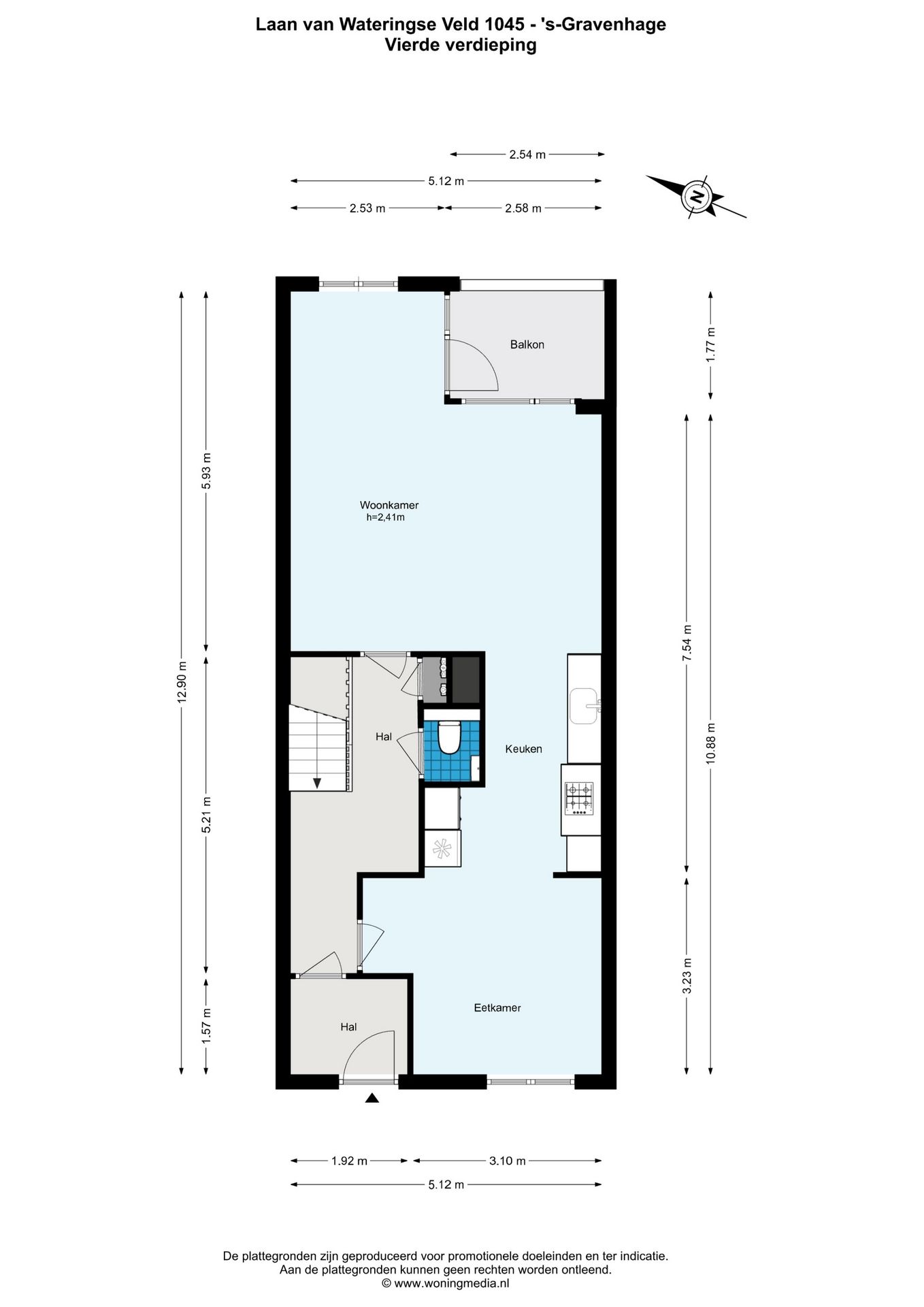Spacious Maisonette with Balcony and Private Parking in Den Haag Lage Veld — 25