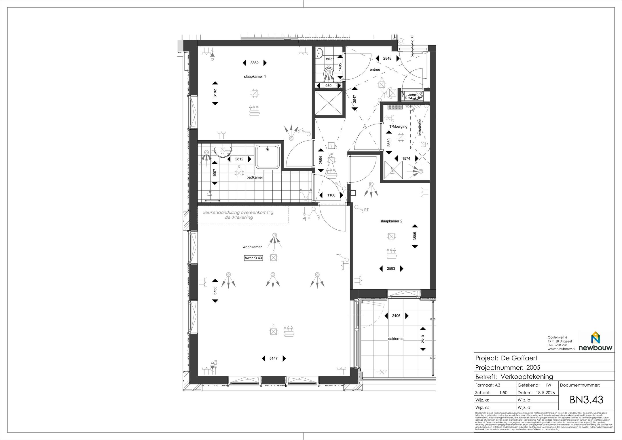 Foto 9 van Driekamerappartement 1e, 2e en 3e verdiepin (Bouwnr. 3.43)