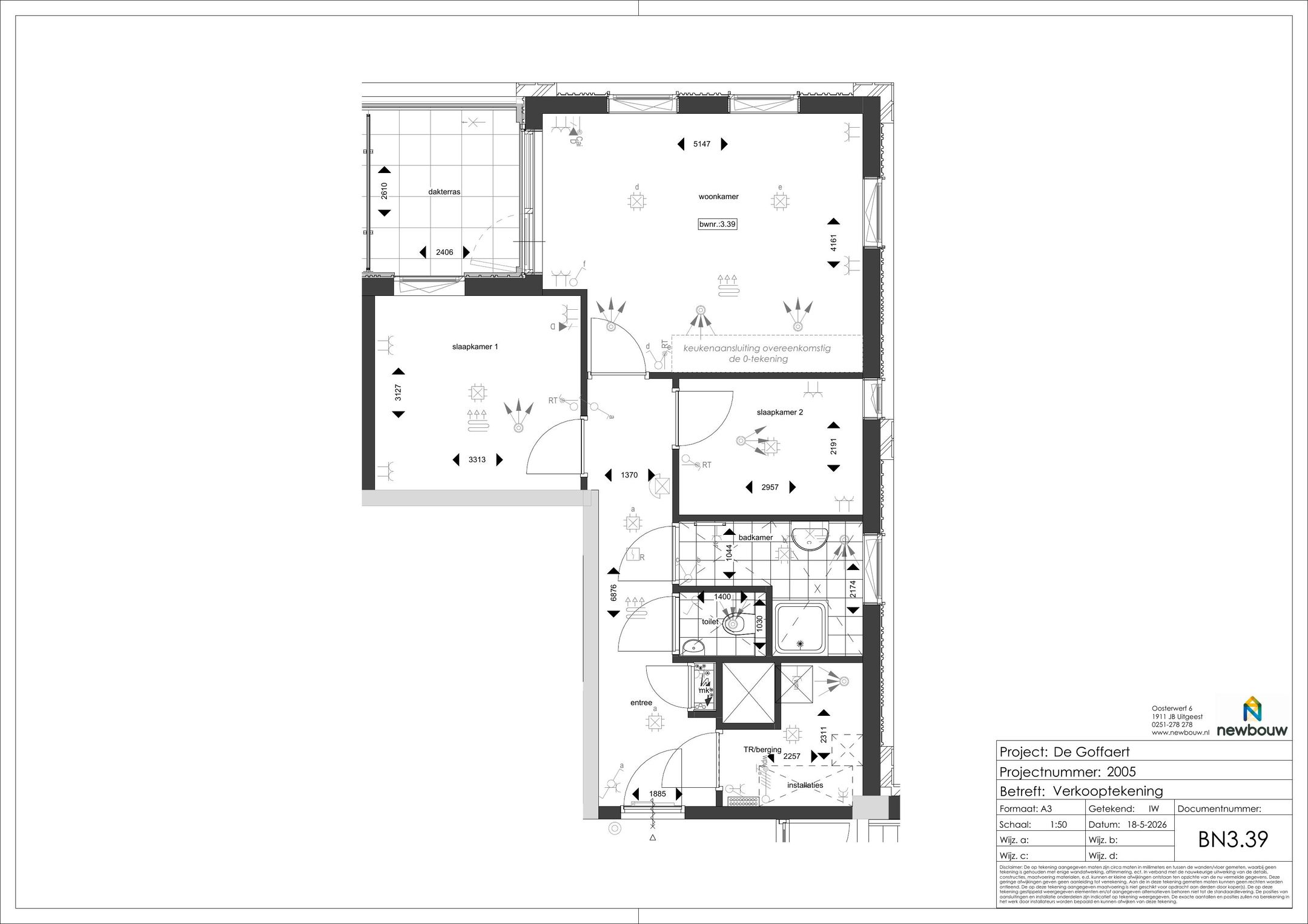 Foto 9 van Driekamerappartement 1e, 2e en 3e verdiepin (Bouwnr. 3.39)