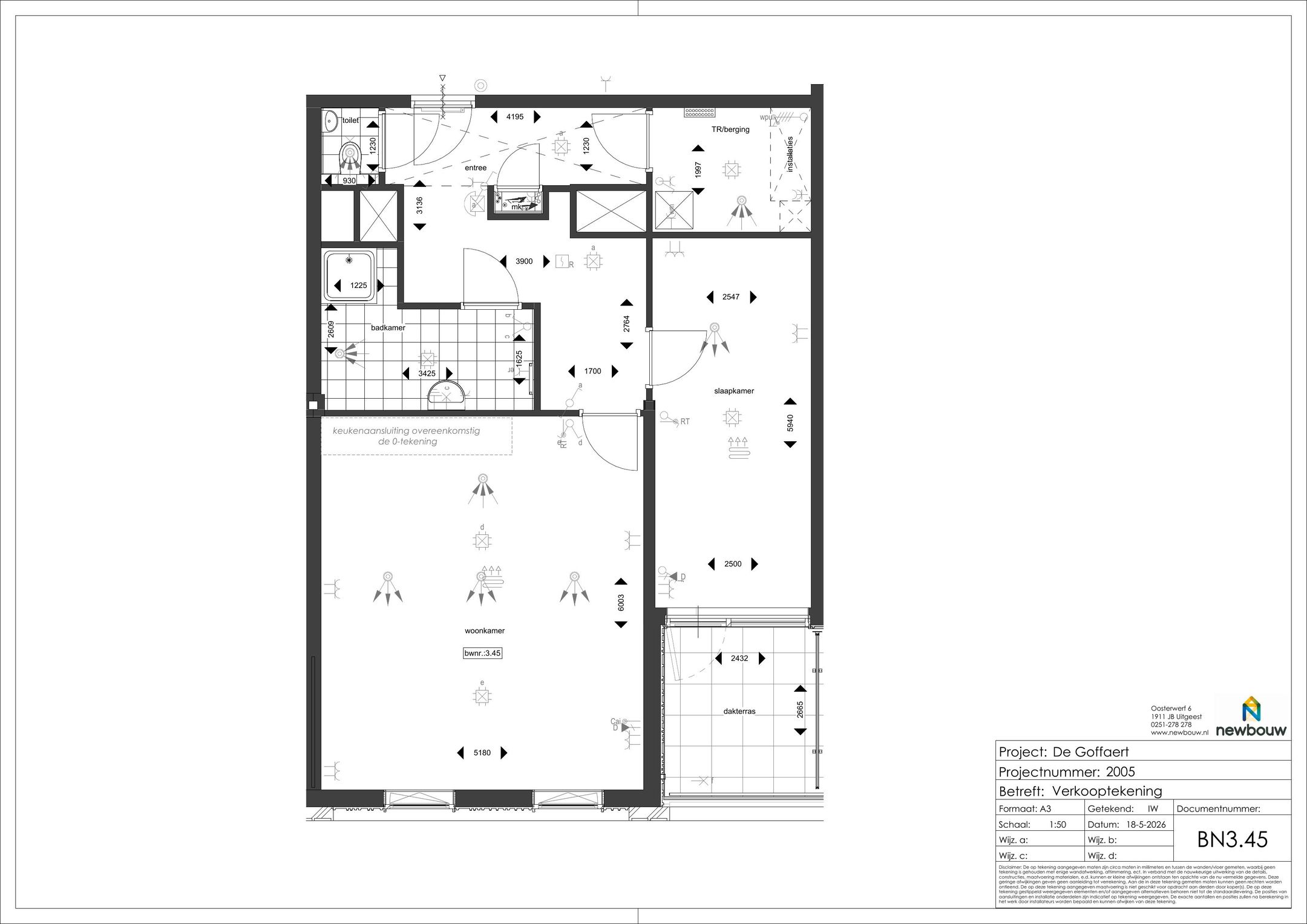 Foto 9 van Tweekamerappartement royaal (Bouwnr. 3.45)
